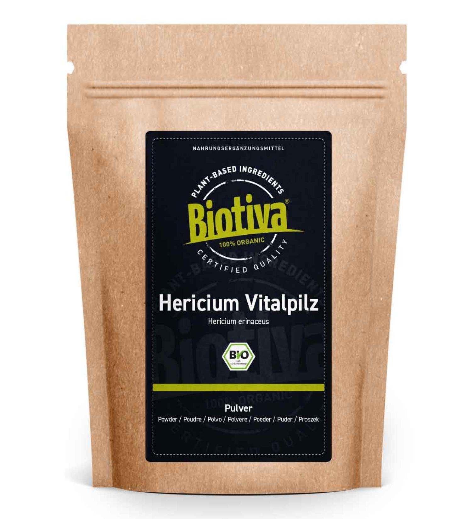 Hericium Powder Organic 150g | Bearded Goat - Vegan Hericium erinaceus - Certified in Germany - Biotiva - Buy Online on GoSupps.com