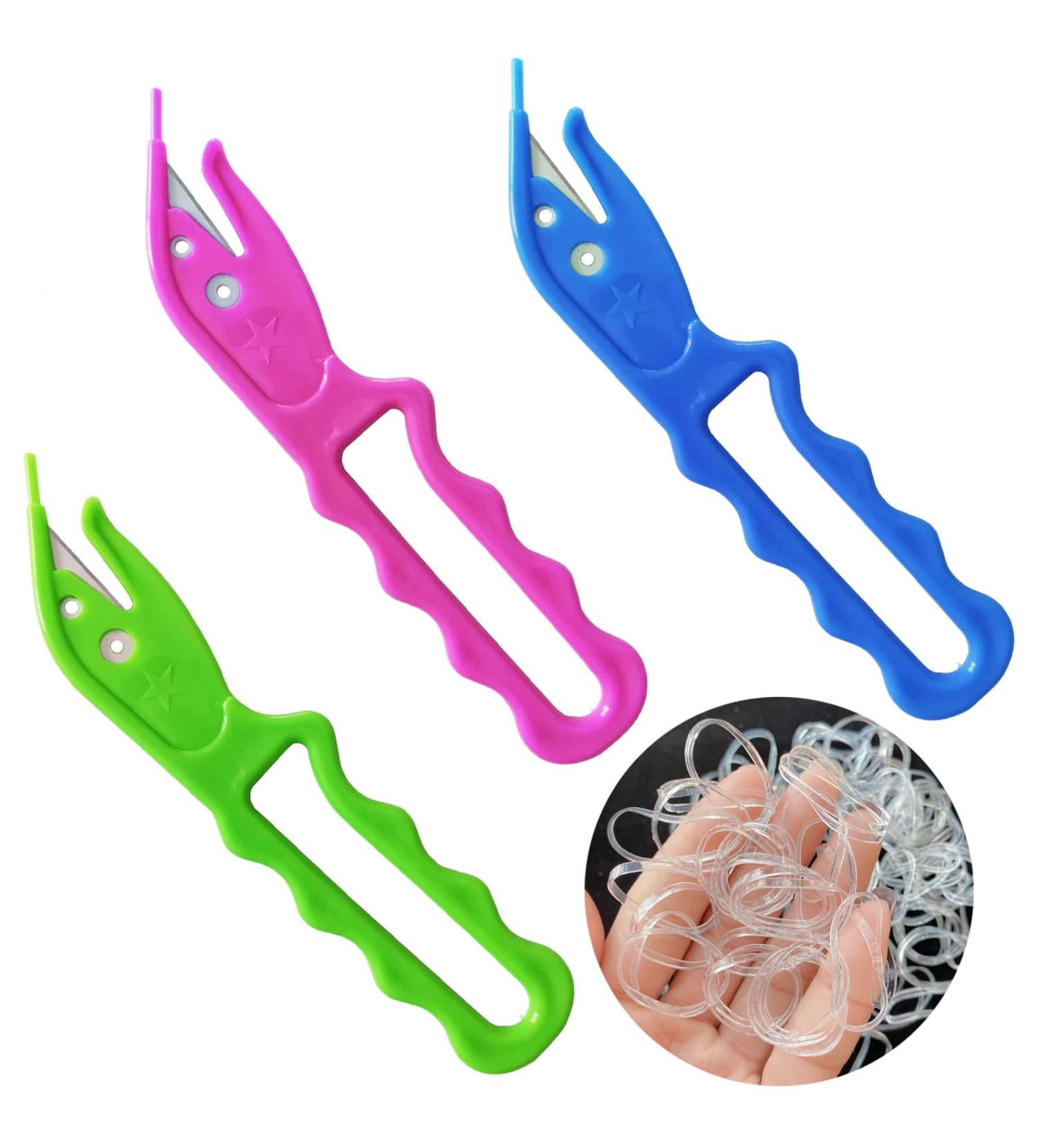 Hair Elastic Band Cutter for Kids - 3pc Hair Tie Remover Tool + 50pc Clear Elastic Hair Rubber Bands - Buy Online on GoSupps.com