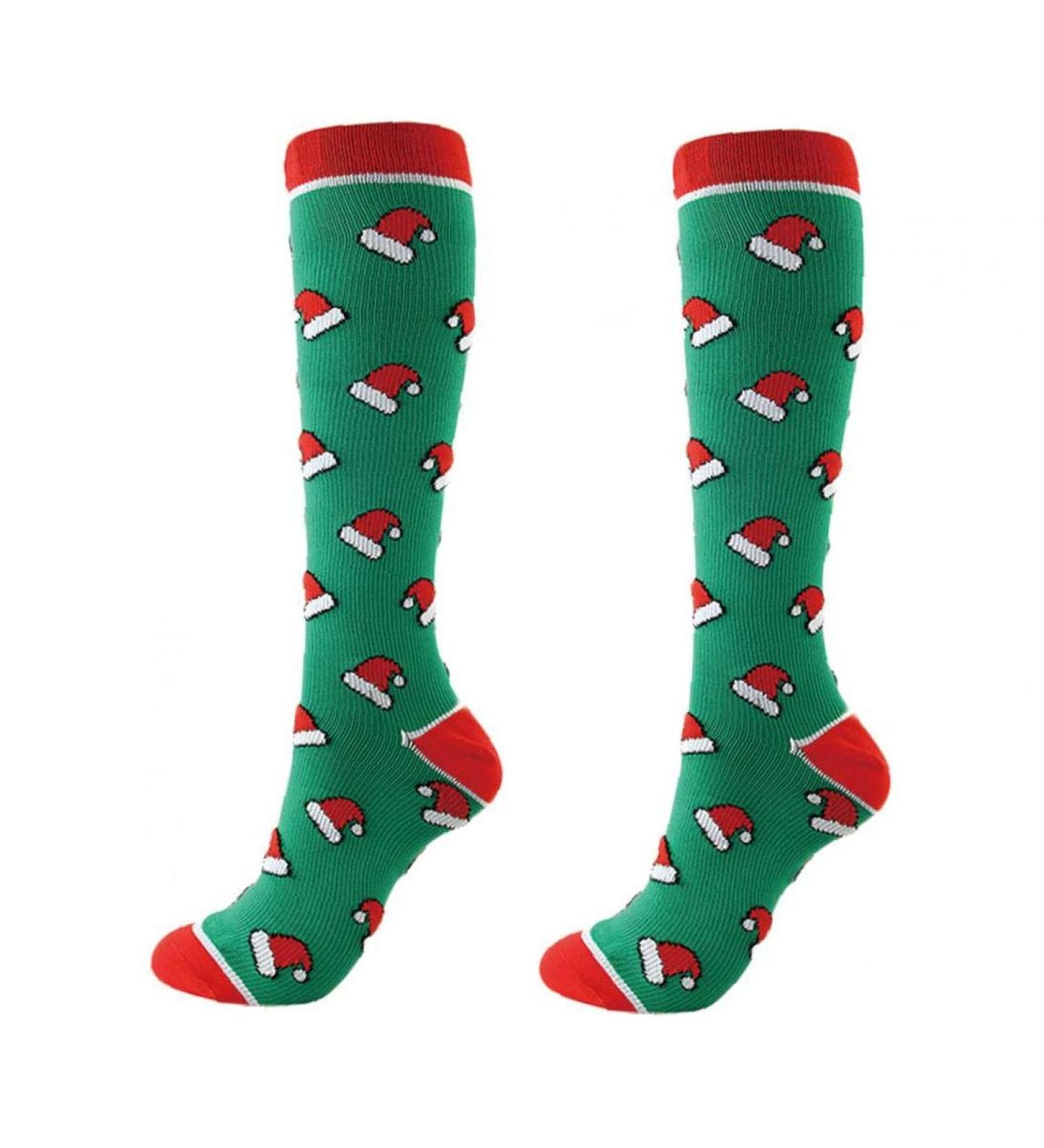 Christmas Multi-Color Compression Knee Socks for Pregnant Nurses - Edema Relief | International Shipping - Buy Online on GoSupps.com