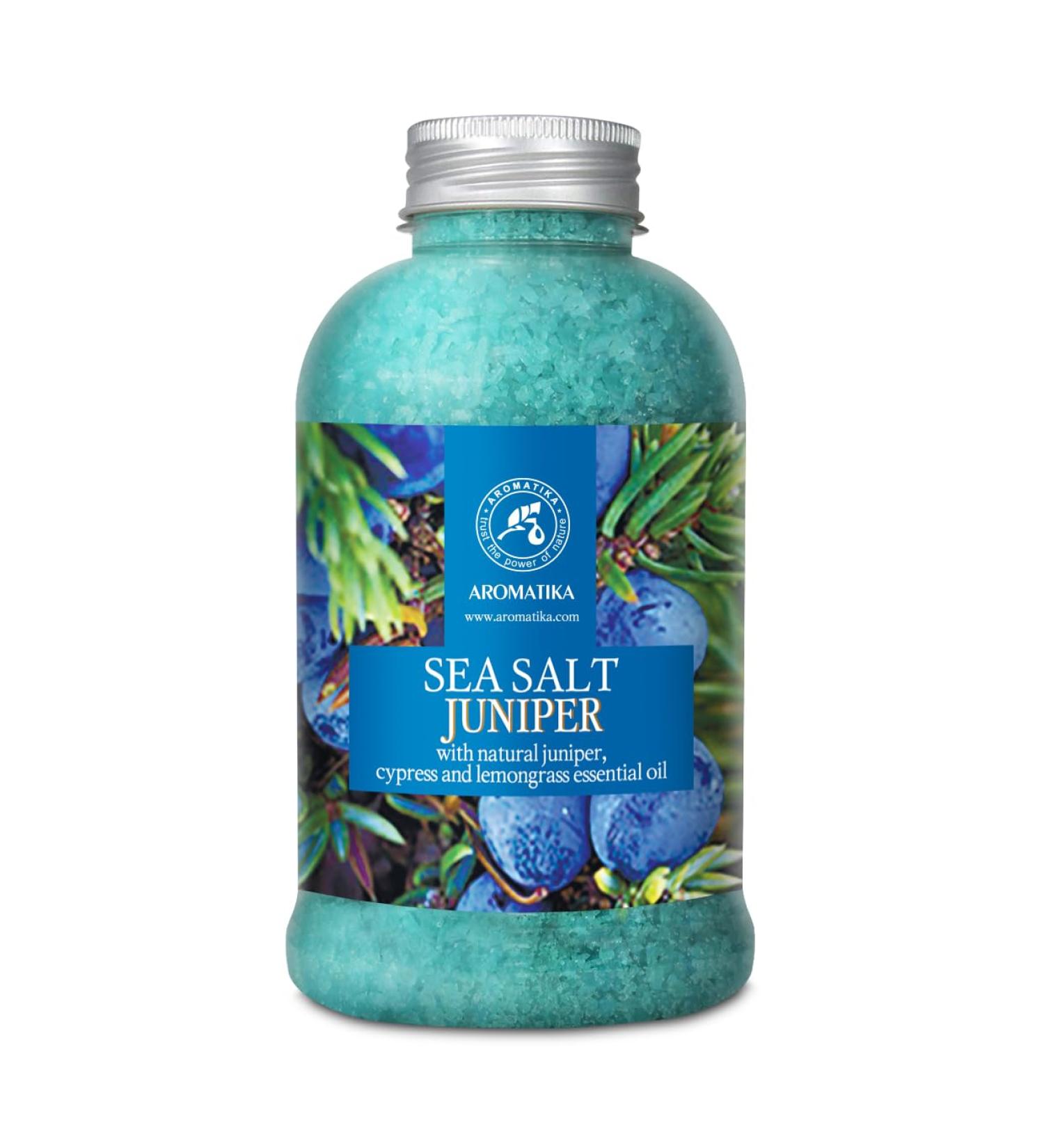 Juniper Bathing Salt 600g - Natural Sea Salt with Juniper Lemongrass & Cypress Oil for Joint Relief Muscle Relaxation & Better Sleep | Body Care & Relaxation - Buy Online on GoSupps.com