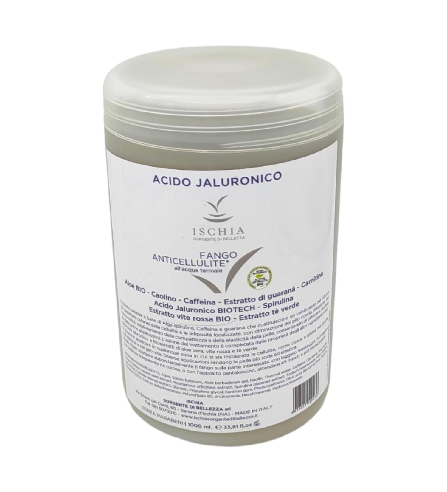 Ischia Sorgente di Bellezza ISB - Anti-cellulite Thermal Mud 1000 ml with Biotech Hyaluronic Acid based Thermal Water from Ischia Island