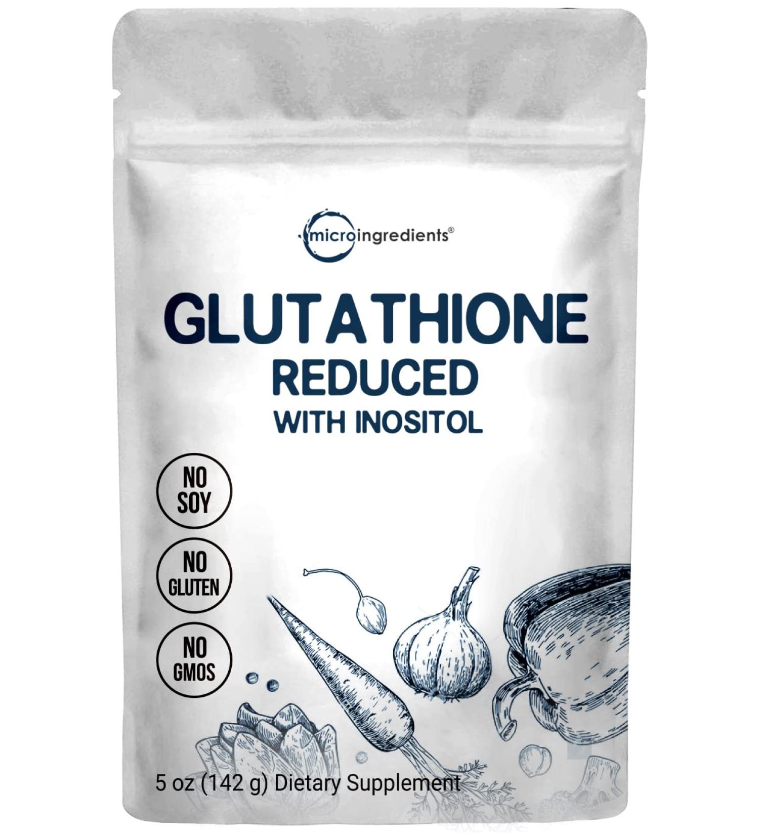 Pure Glutathione Reduced Powder with Inositol - 5oz (9 Months Supply) | Powerful Antioxidant | Supports Liver Function | Vegan-Friendly - Buy Online on GoSupps.com