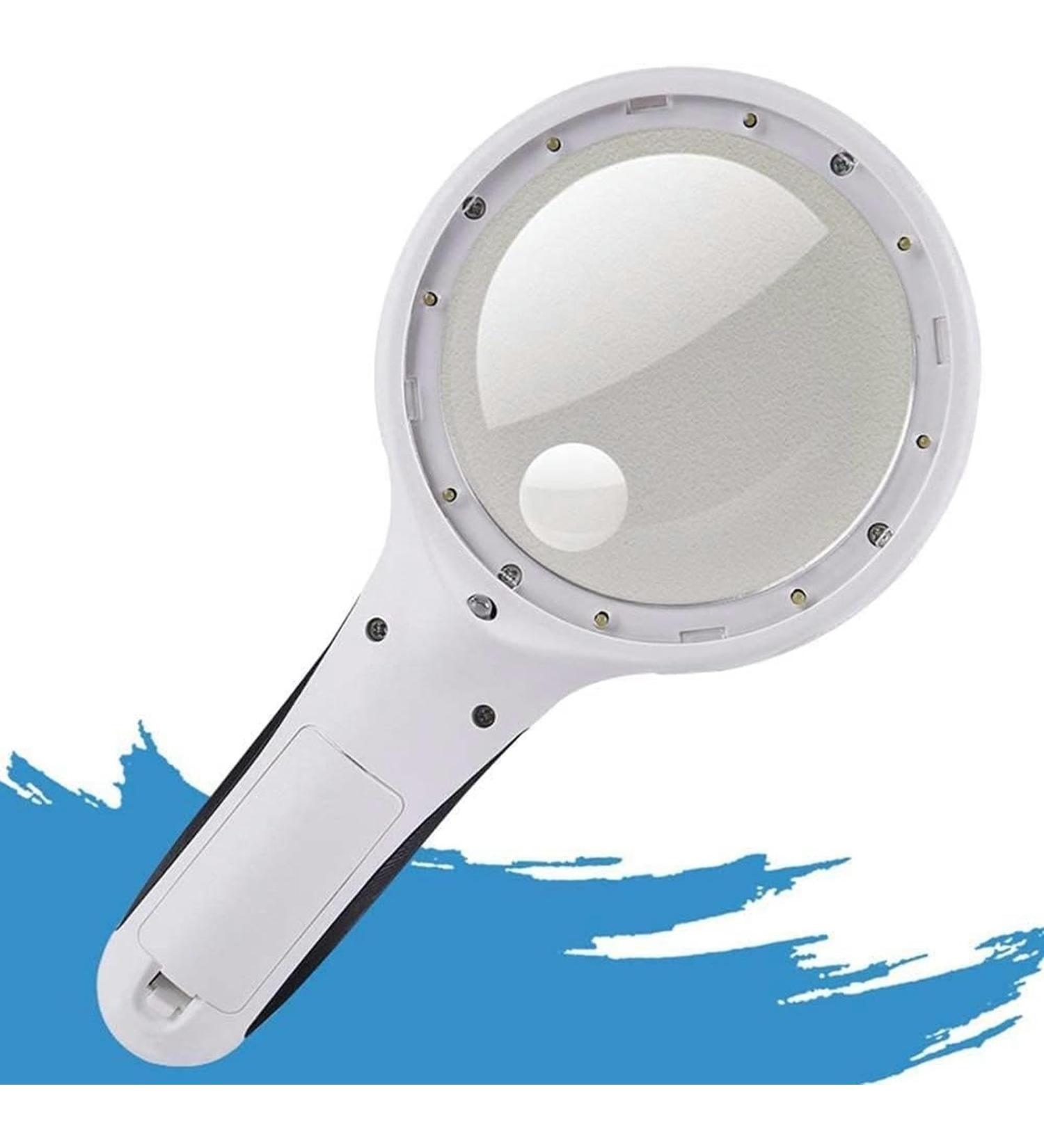 Portable Magnifier 15 Times Handheld Reading Optical LED Light 90MM Large Lens 30 Magnifier Full of Stars - Buy Online on GoSupps.com