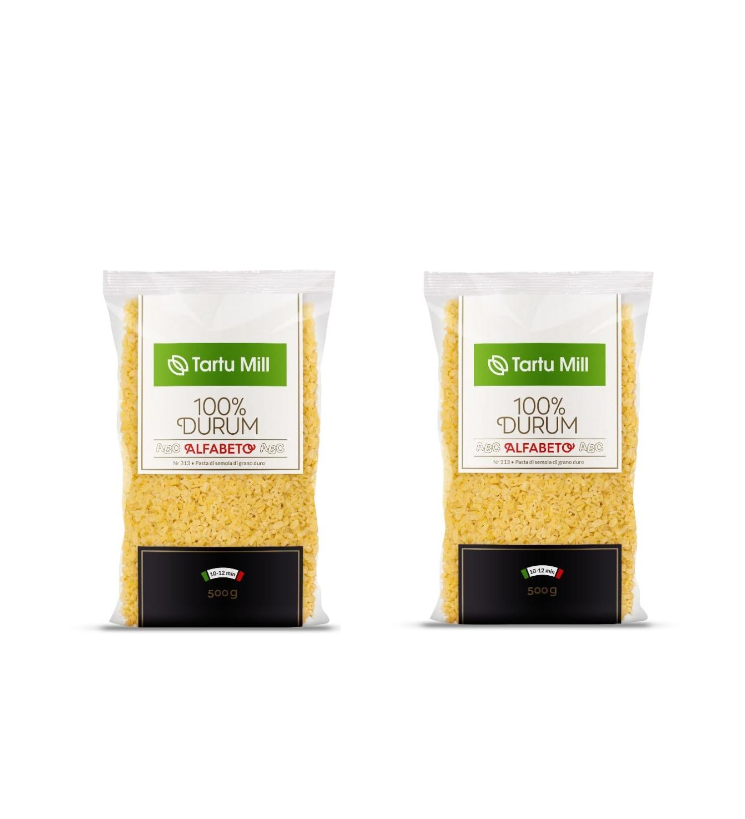 2x 500g ALFABETO ABC NR313 DRY PASTA 100% DURUM WHEAT PREMIUM SEMOLINA MACARONI TARTU MILL 1Kg - Buy Online on GoSupps.com