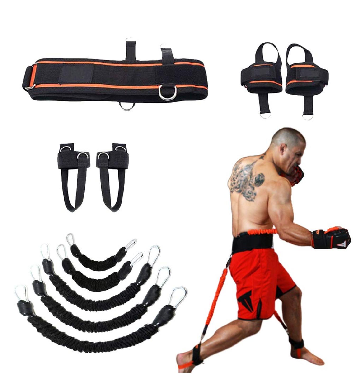 YNXing Boxing Resistance Bands - 200 lbs Strength Training Set for Football Basketball Volleyball Taekwondo & Muay Thai Fitness - Black - Buy Online on GoSupps.com