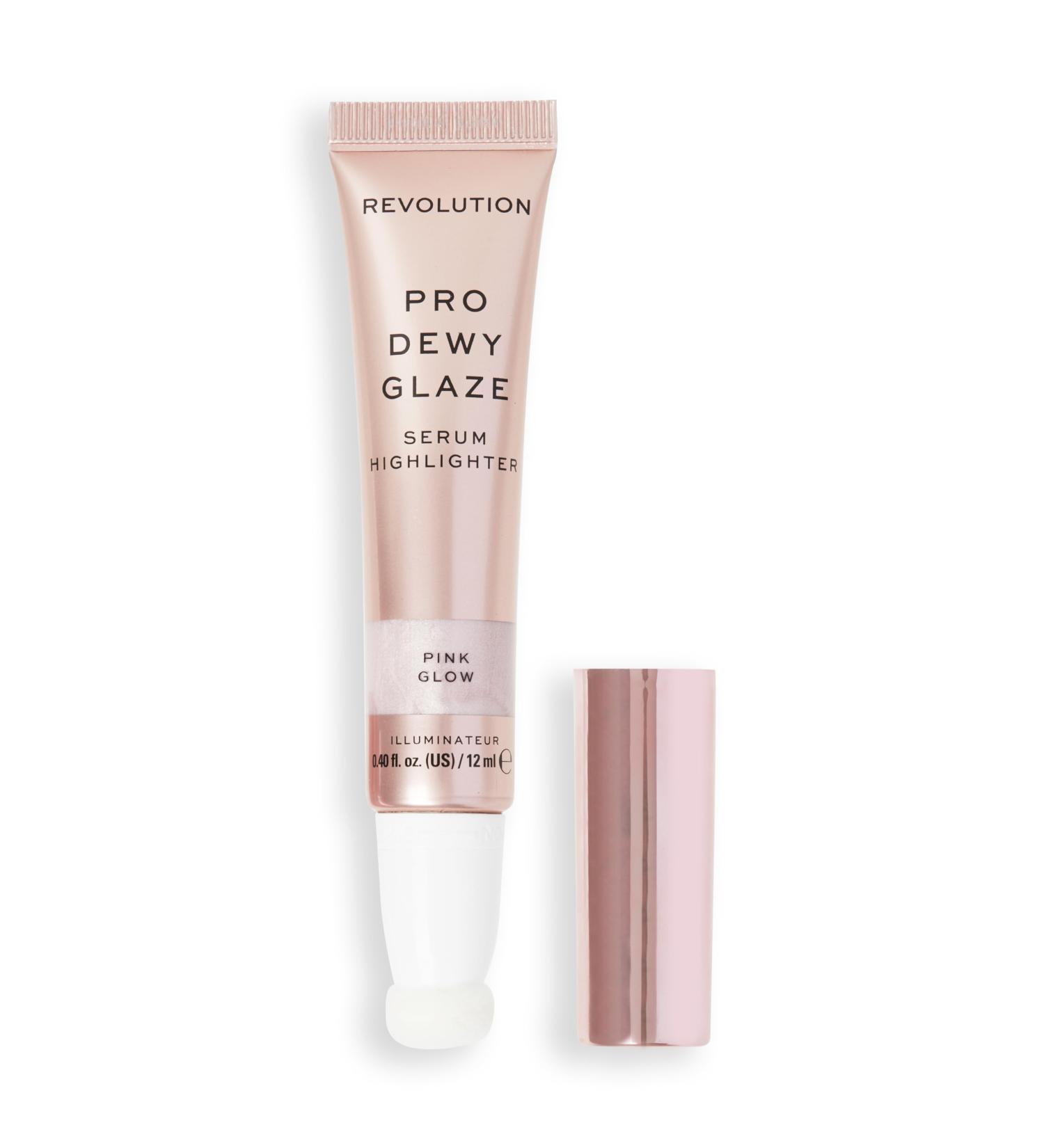 Revolution Pro Dewy Glaze Serum Highlighter Lightweight & Blendable Illuminating Formula Pink Glow 12 ml - Buy Online on GoSupps.com