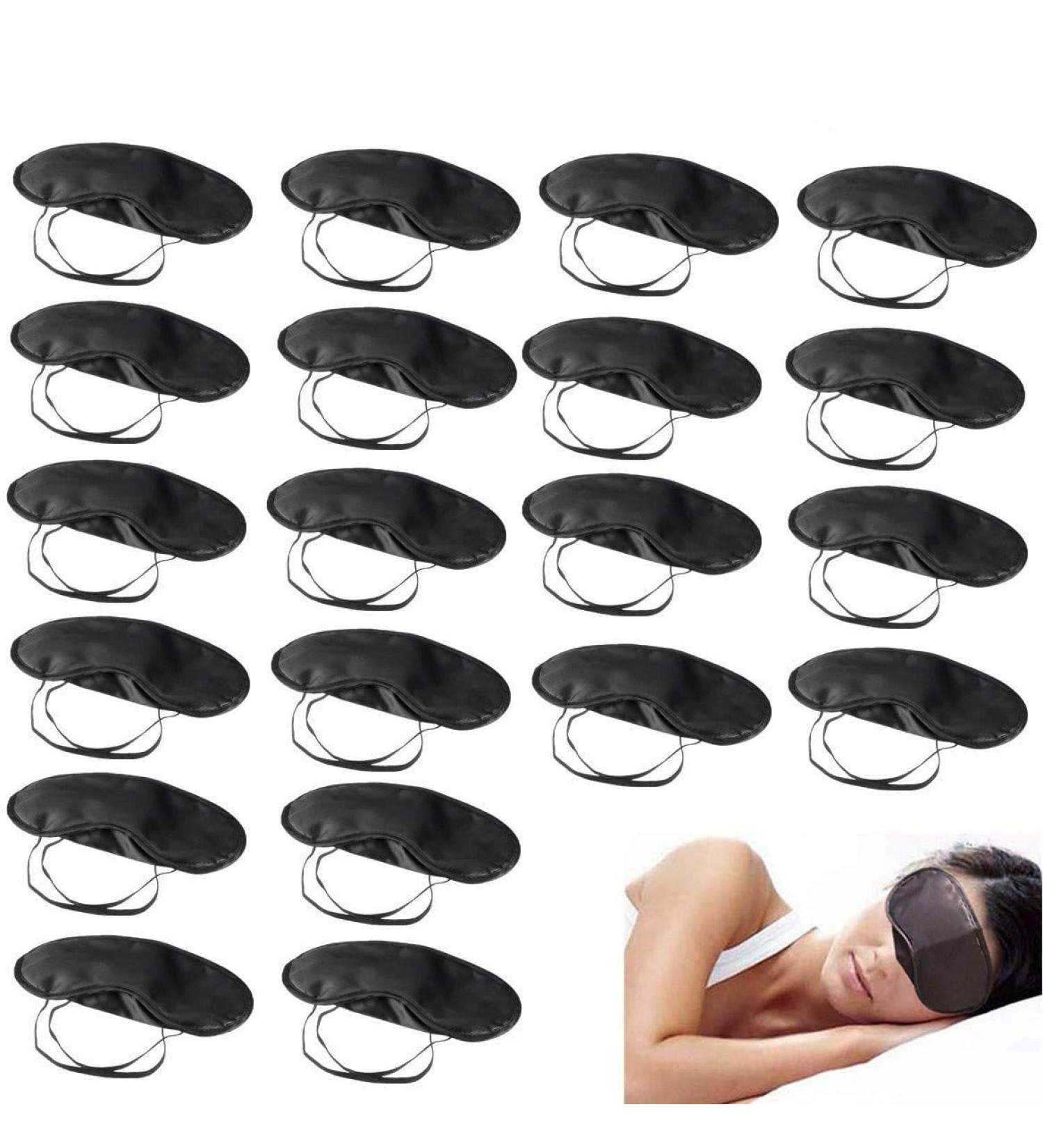 Pack of 20 Eye Mask Shade Cover Blindfold Night Sleeping with Nose Pad Blindfold Game Games Relax Cover Black - Buy Online on GoSupps.com