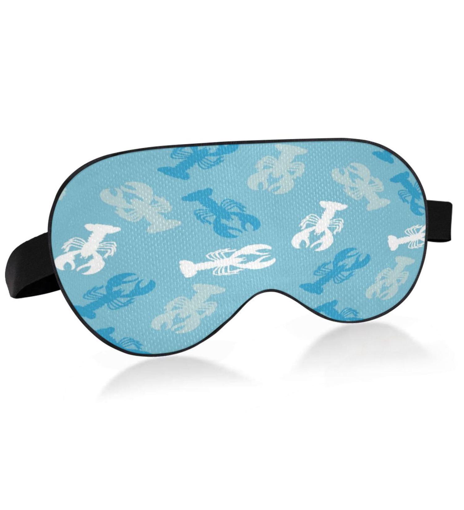 Sleep Mask Light Blocking Lobster Silhouettes - Soft Adjustable Eye Mask for Travel & Naps | Doodle Style Blindfold for Men & Women - Buy Online on GoSupps.com