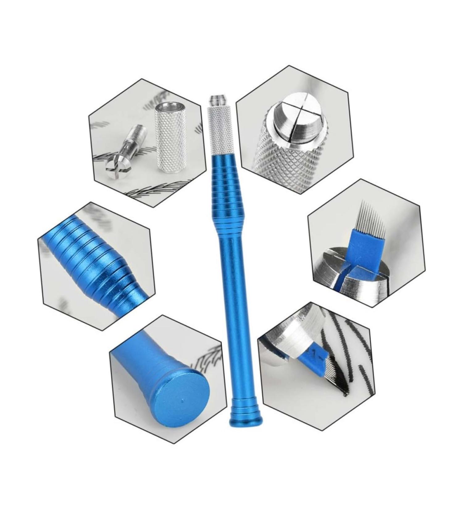 Mikinona Rings Coffee Three-point Pen Ruler Cup Eyebrow Pencil Microblading Blue Pigment Skin Dark - Buy Online on GoSupps.com