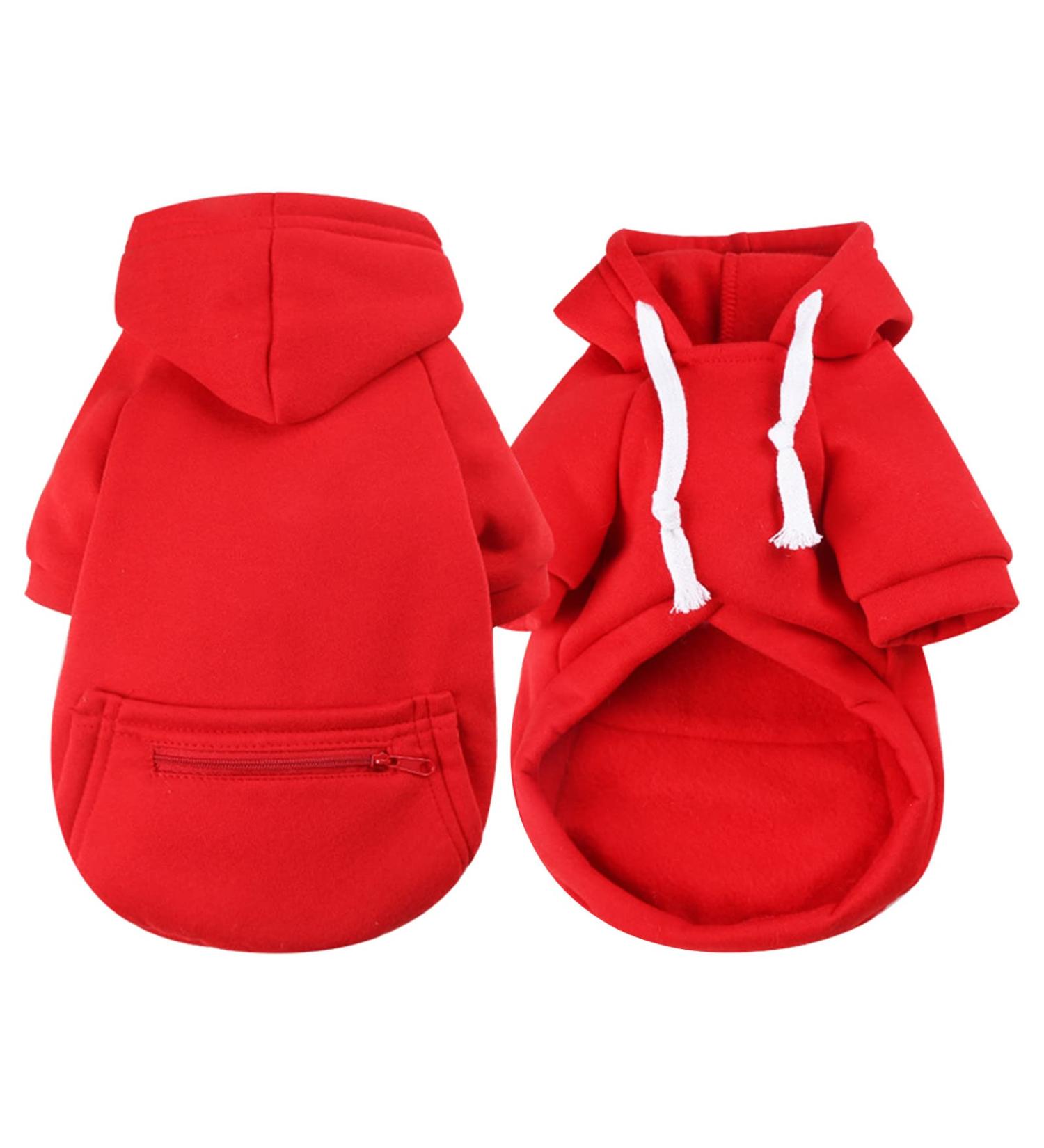 Waterproof dog coat winter warm jacket dog puppy sweater boy for little with bag-warm dog medium hoodie autumn clothing winter fleece pet clothing dogs (1024thdebkc-Red XL) XL 1024thdebkc-red