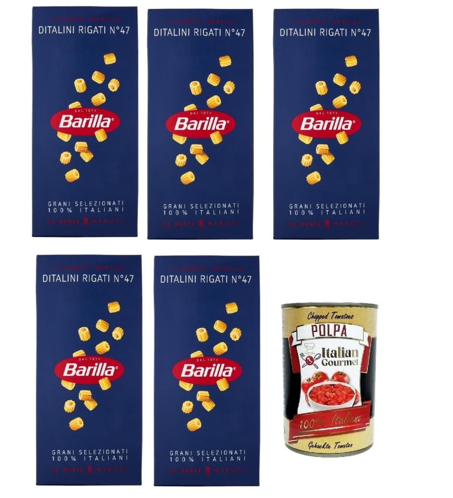  Italian Gourmet E.R. 5 x Rigid Pasta Barrel No. 47 Italian Noodles 500g + Italian Gourmet Pulp 400g - Buy Online on GoSupps.com