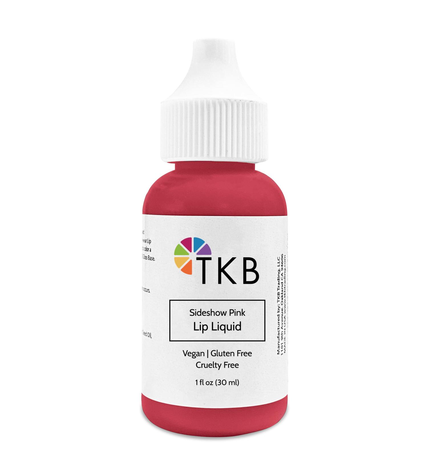 TKB Lip Liquid Color | Liquid Lip Color for TKB Gloss Base  DIY Lip Gloss  Pigmented Lip Gloss and Lipstick Colorant  Moisturizing  Made in USA (1floz (30ml)  Sideshow Pink) Sideshow Pink 1 Fl Oz (Pack of 1)