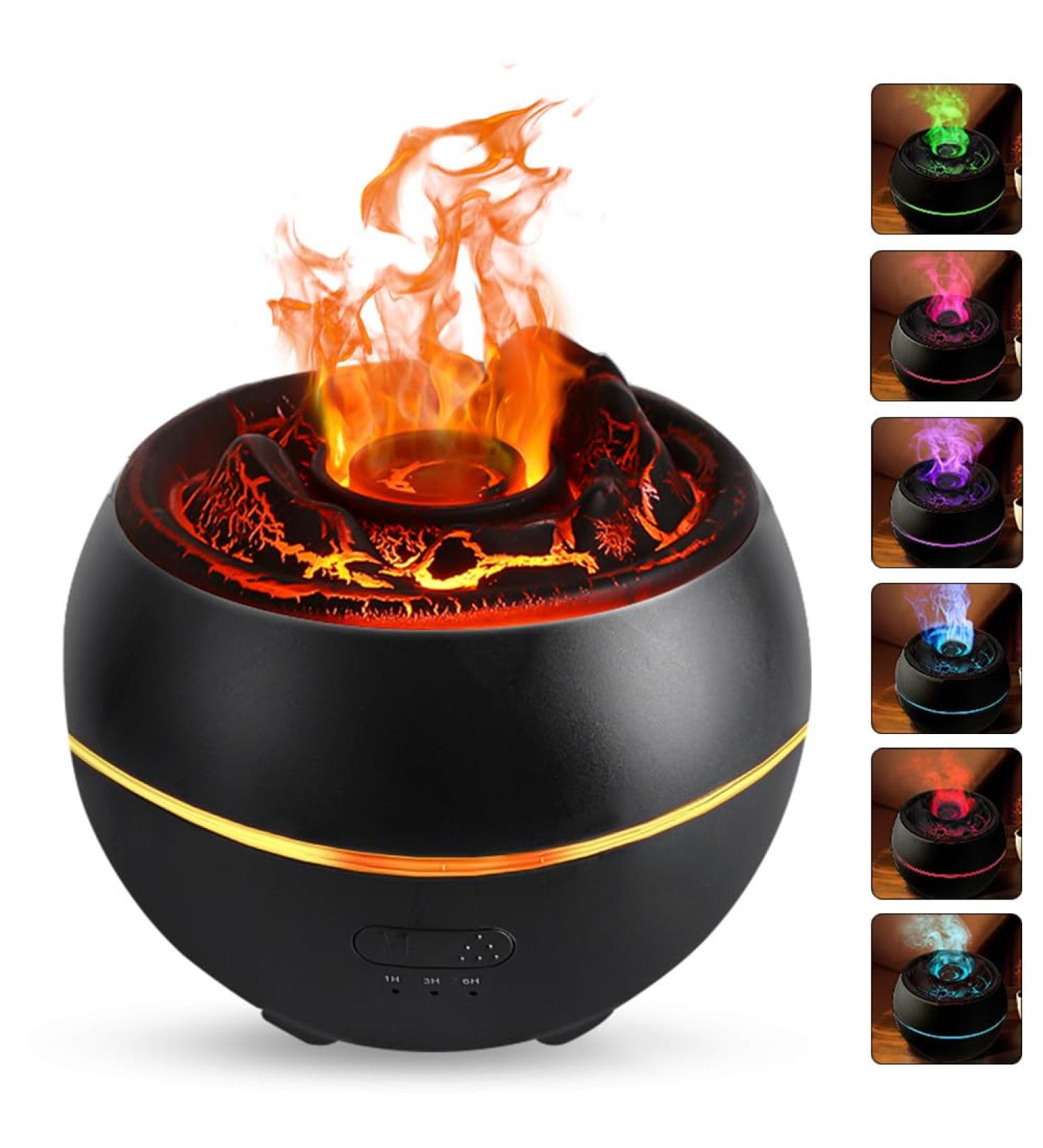 Buy Black Aroma Diffuser & Essential Oil Humidifier - 360ml Timer Auto-Off 7-Color LED Night Light | Perfect for Home Office Yoga & Spa - Buy Online on GoSupps.com