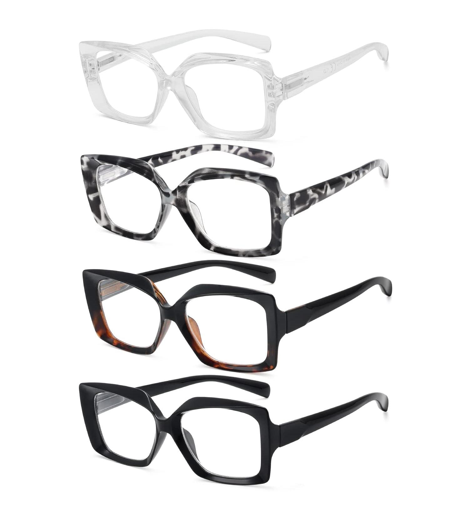Eyekepper 4 Pack Oversized Square Reading Glasses for Women +2.50 | Stylish & Comfortable Eyewear - Buy Online on GoSupps.com
