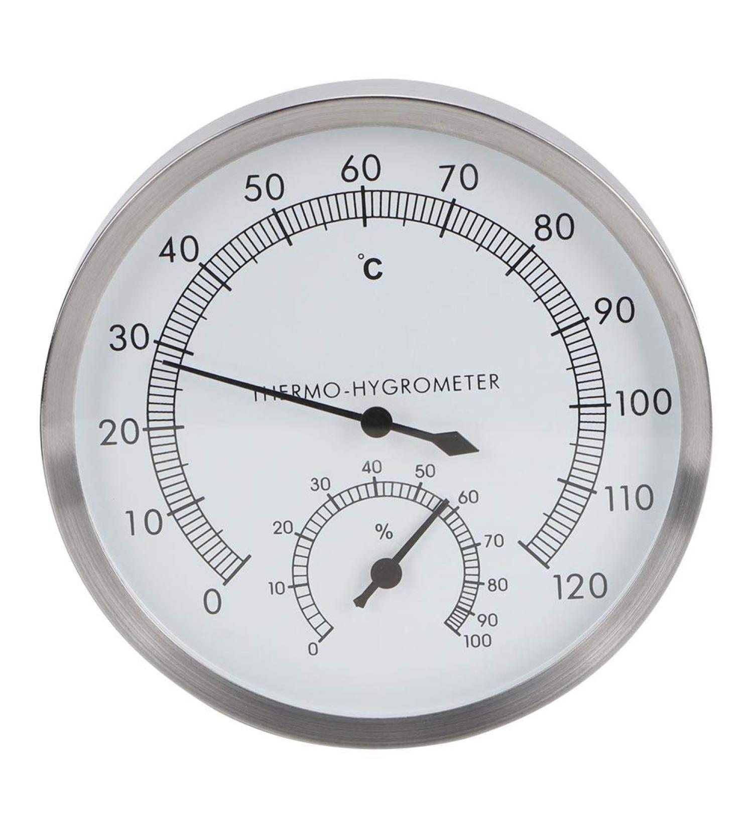 Goshyda Stainless Steel Sauna Thermometer & Hygrometer Accurate Bathroom & Sauna Temperature Checker - Buy Online on GoSupps.com