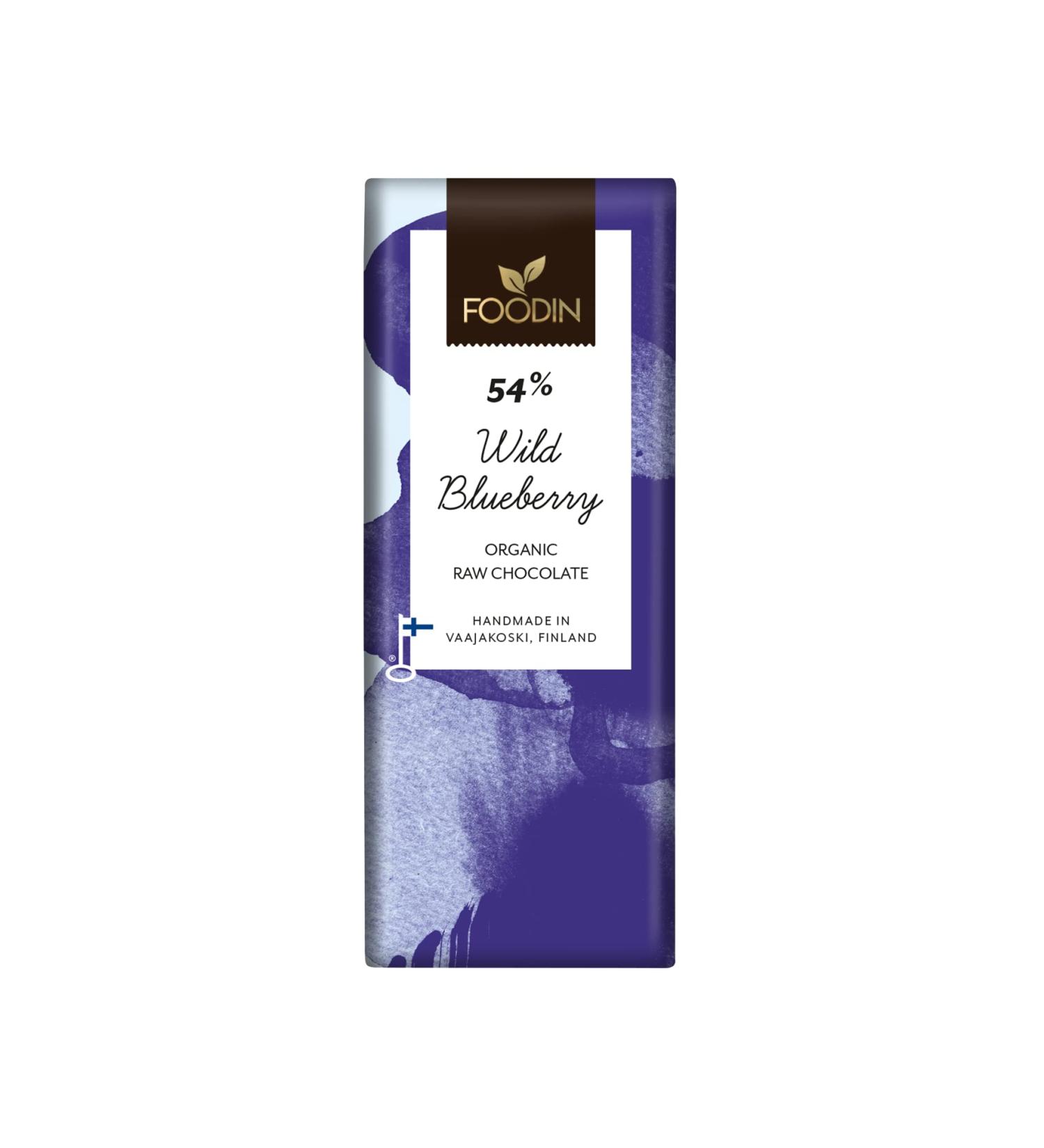 Foodin Organic Raw Chocolate Bilberry 54% 40g