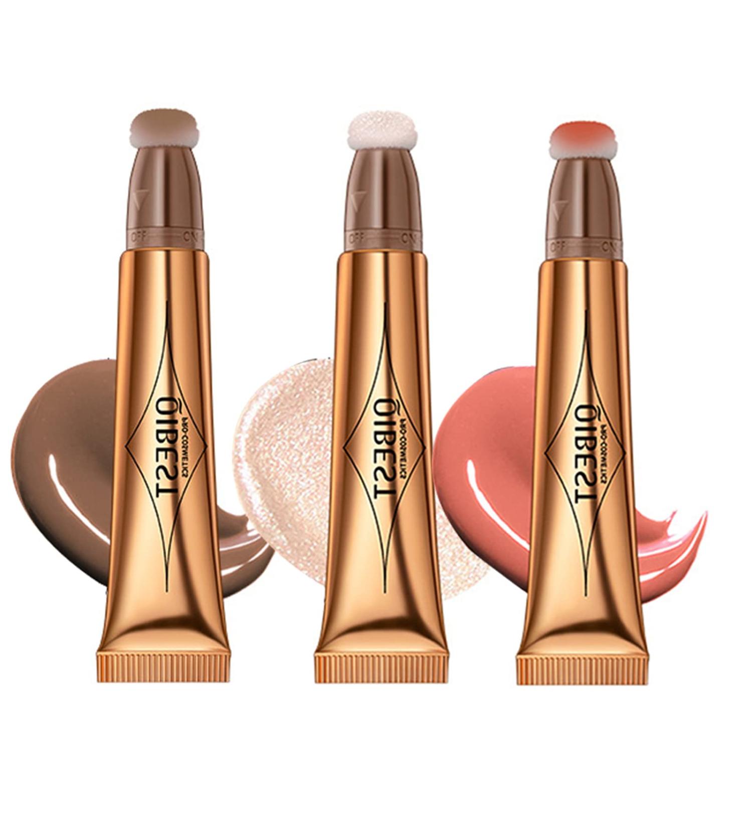 Beauty Highlighter Bronzer and Face Contour Highlighter Light Makeup for Women Men with Cushion Applicator 3 Pack - Buy Online on GoSupps.com