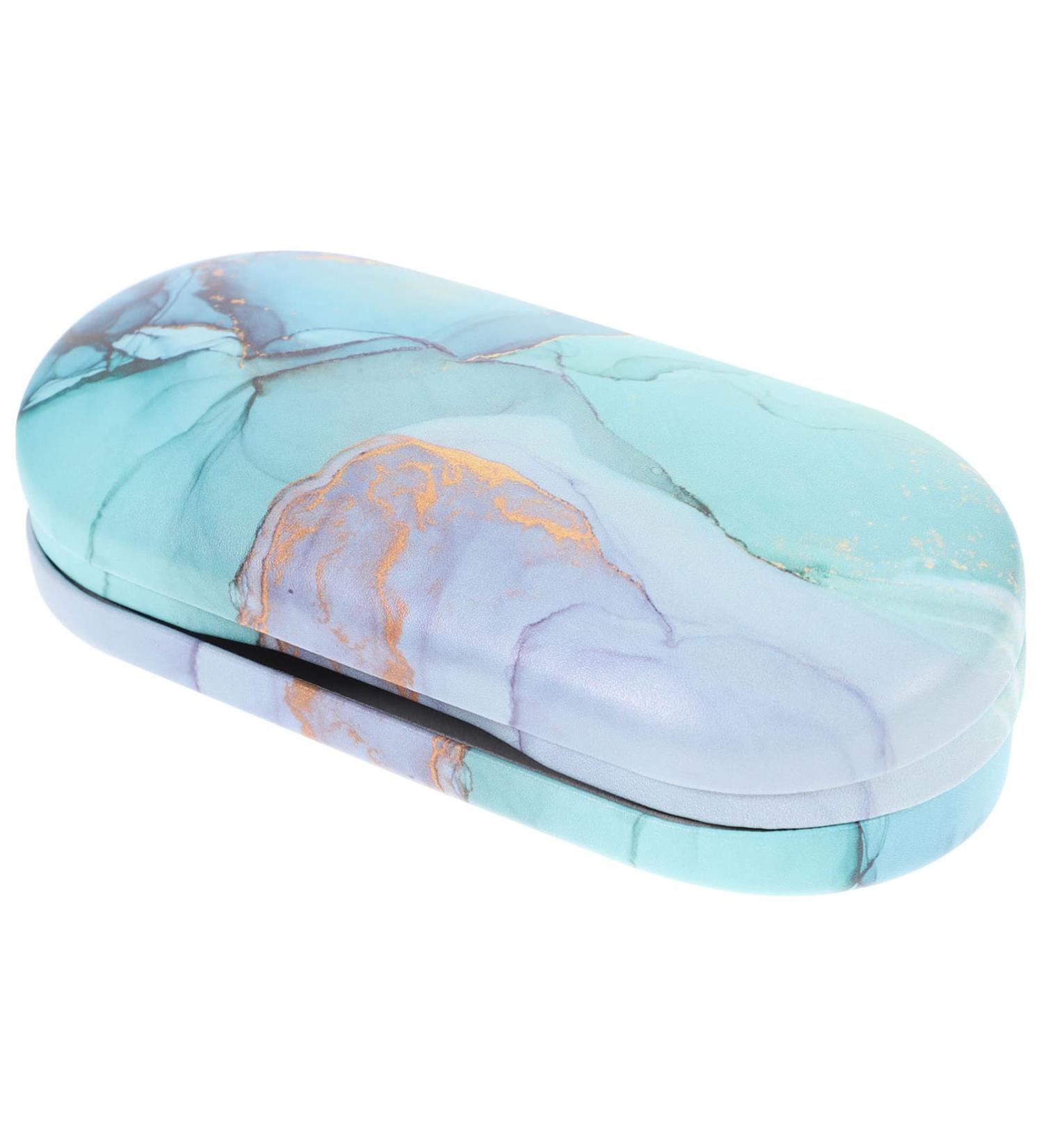 COHEALI 2-in-1 Double Sided Contact Lens & Eyeglasses Case - Marble Print with Mirror & Tweezer - Portable Glasses Box for Sunglasses & Eyewear - Buy Online on GoSupps.com