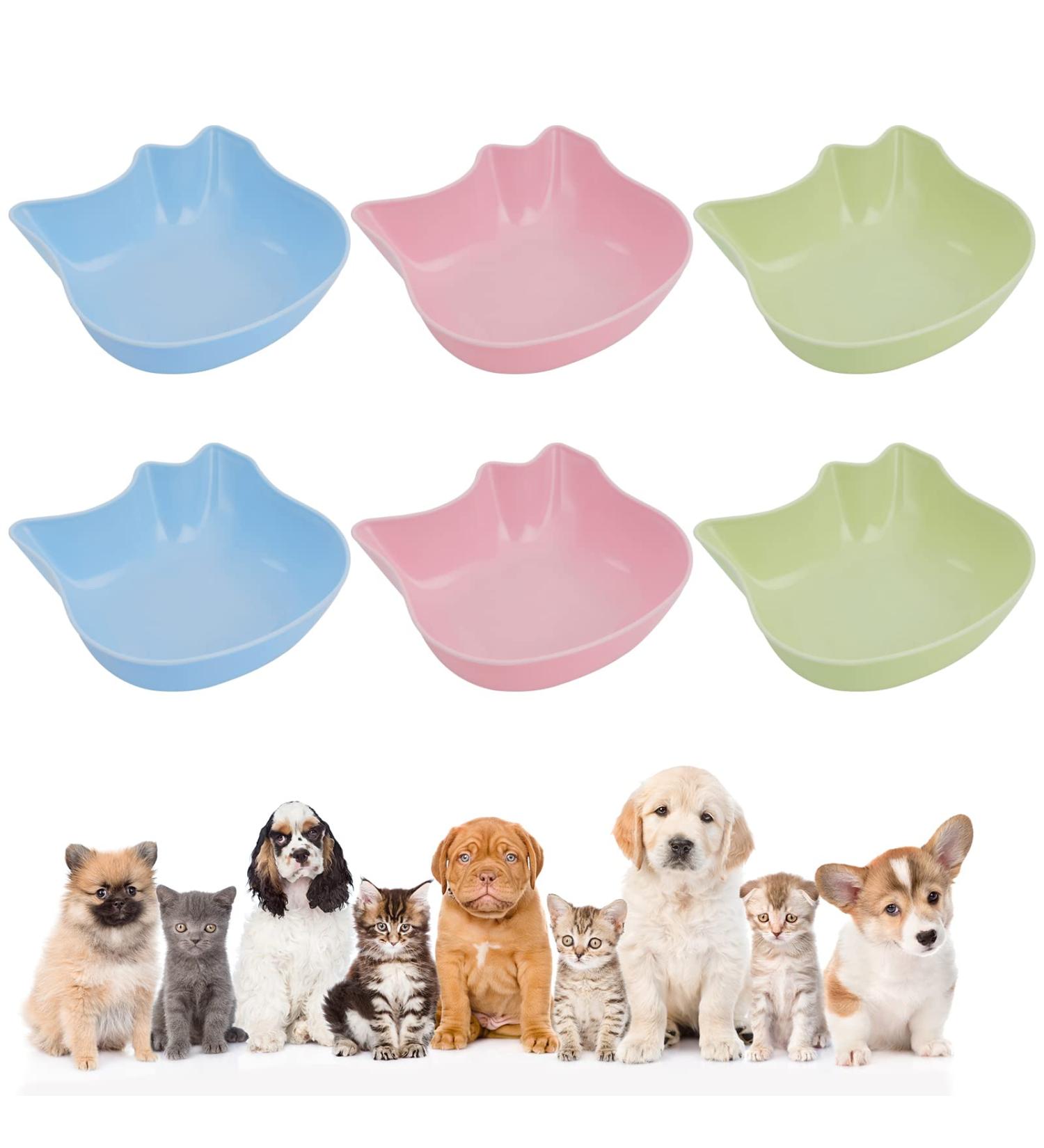 XINRUI 6 Pcs Cat Bowls Raised Anti-slip Kitten Bowls Multi-purpose Cat Food Bowls Plastic & Cute Pet Bowl Dishs for Pet Cat Dog Small Animal - Buy Online on GoSupps.com