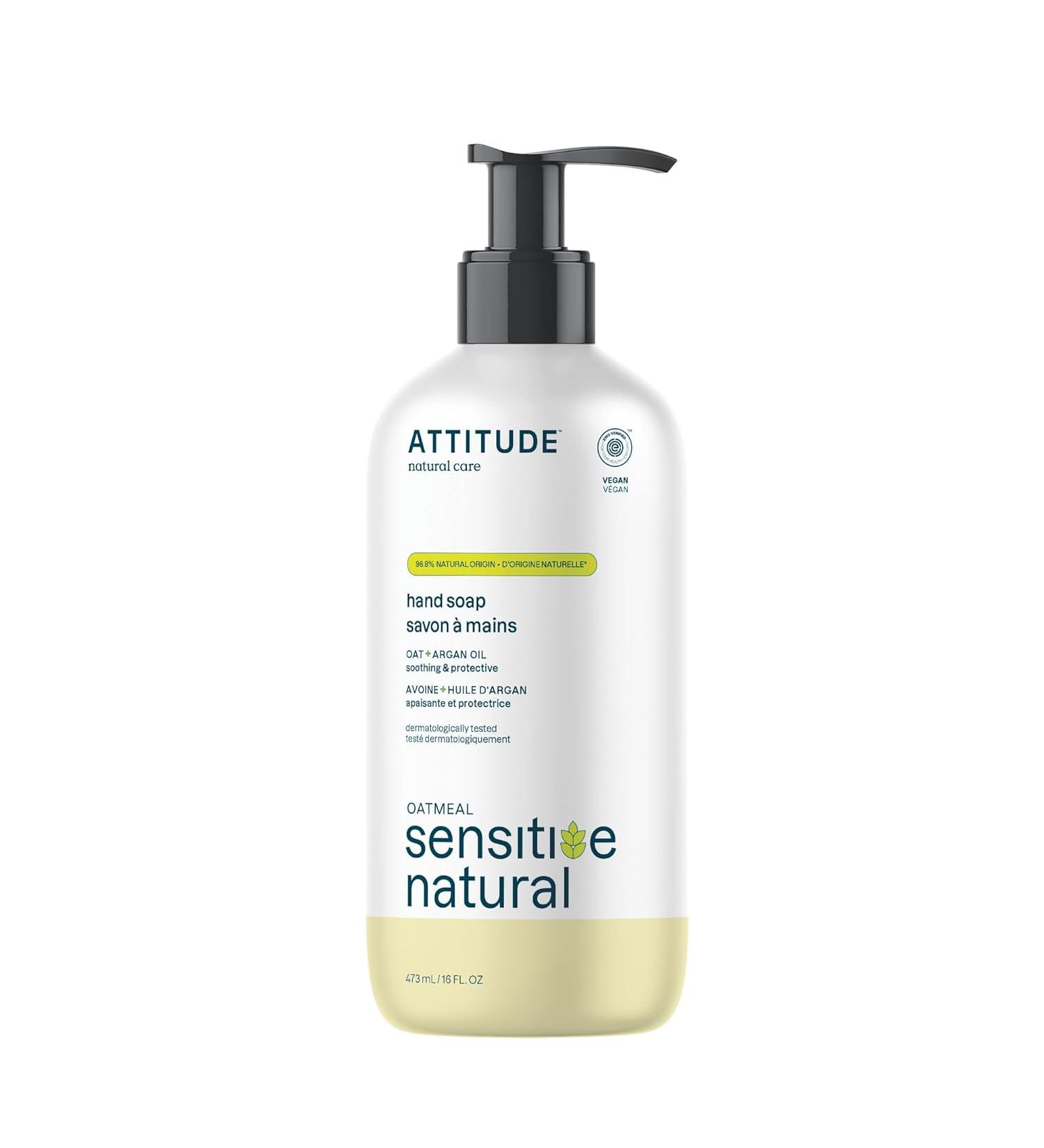 ATTITUDE Moisturizing Hand Soap for Sensitive Skin - Hypoallergenic & Vegan - 16 Fl Oz (Argan Oil) - Buy Online on GoSupps.com