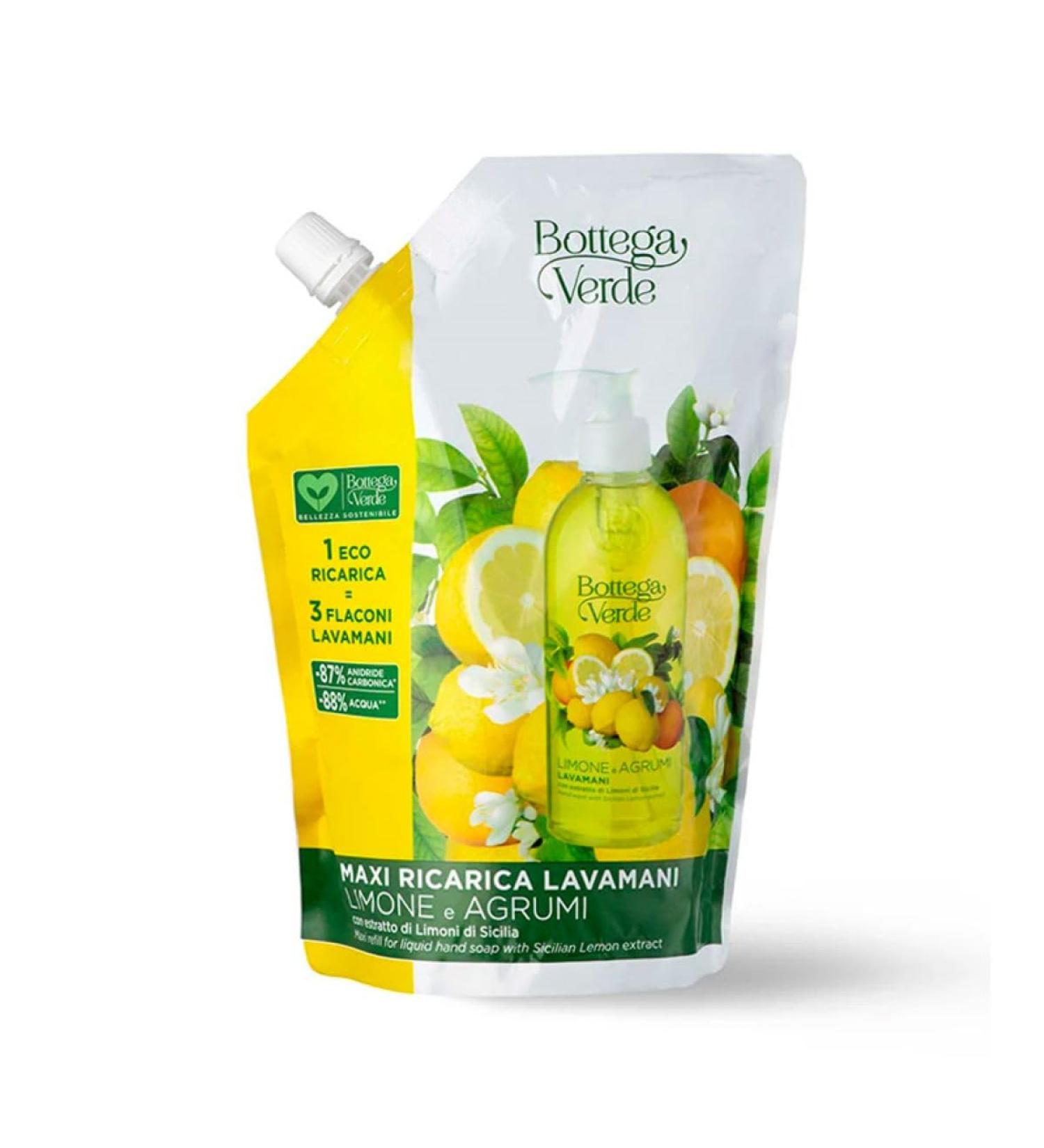 Bottega Verde Bottega Verde - Lemon and Citrus Lavamani Maxi Refill 750 ml with extract of Sicilian lemons