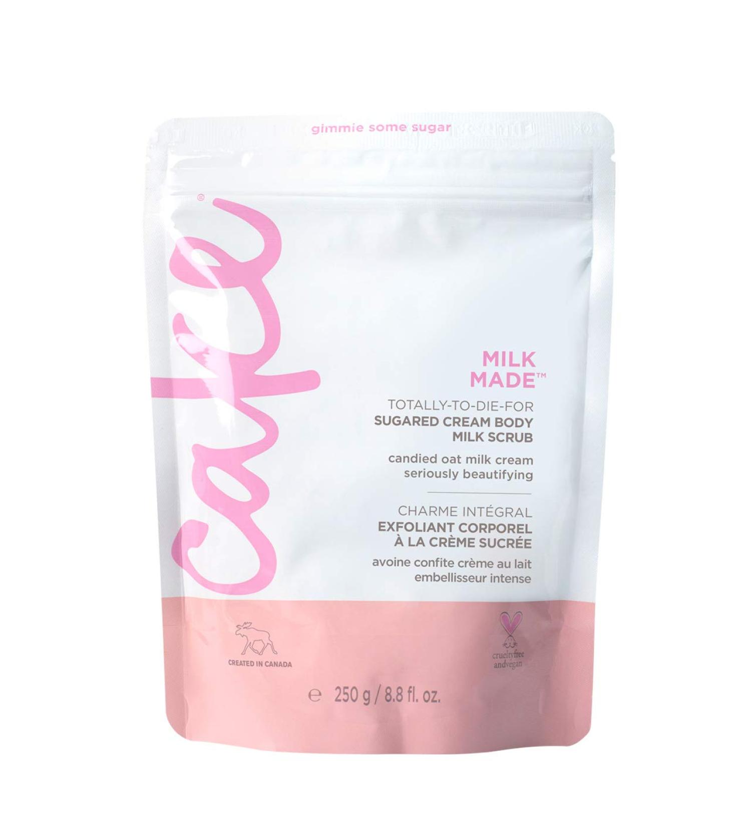 Cake Beauty Milk Made Vegan Body Sugar Scrub with Shea Butter, Candied Oat Milk & Marshmallow Root Extract - Gentle Exfoliating Sugar Soap Scrub for Hand, Leg, Foot & Body - Moisturizing Shower Wash for Women - 8.8 Fl Oz - Buy Online on GoSupps.com