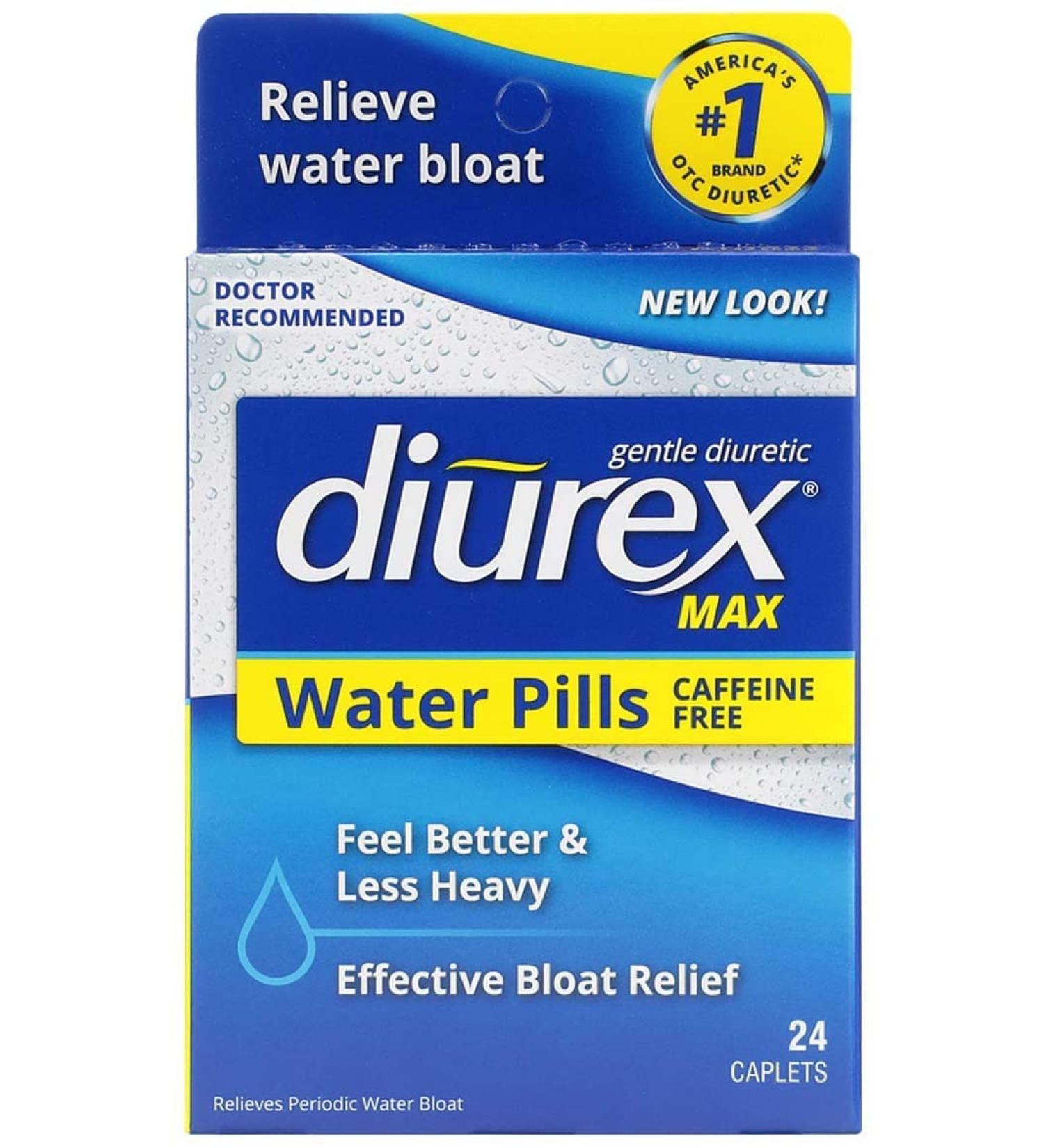 Diurex Max Water Caplets Caffeine Free - 24 Caplets (Pack of 3) | Buy Now - Buy Online on GoSupps.com