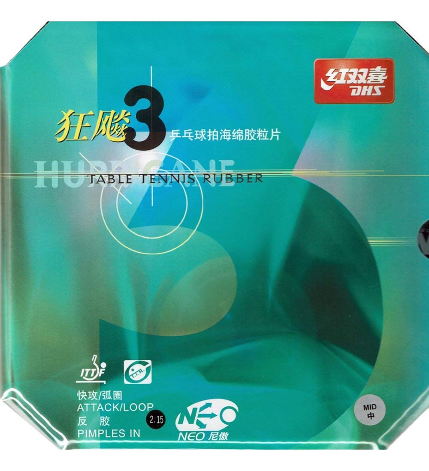 DHS NEO Hurricane 3 Table Tennis Rubber Sheet - Red 2.15mm - Buy Online on GoSupps.com