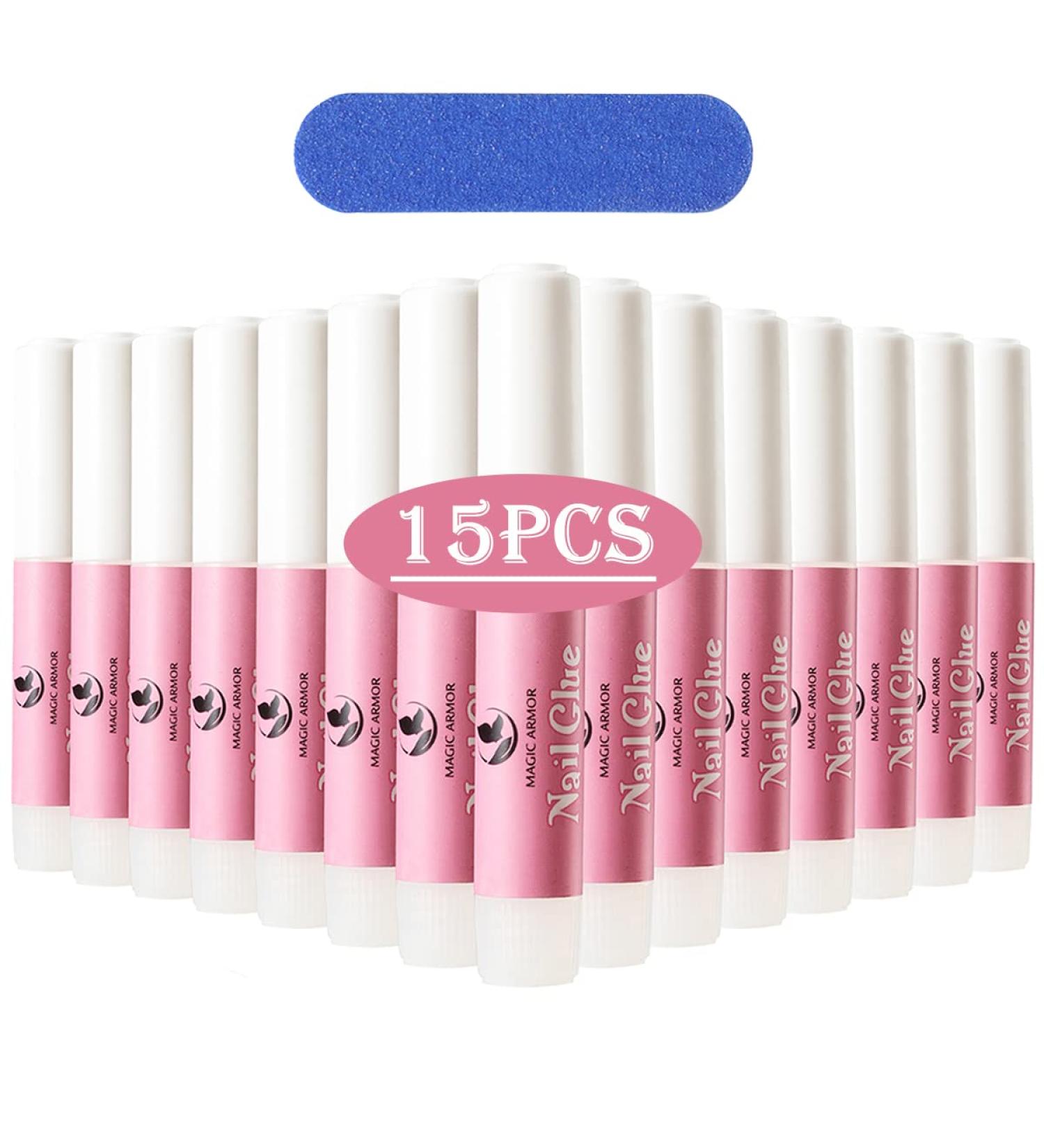 15 PCS Professional Nail Glue for Acrylic & False Nails - Super Bond Adhesive for Broken & Press on Nails - Buy Online on GoSupps.com