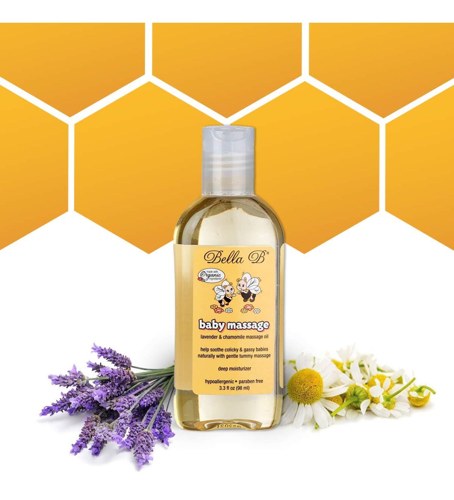 Organic Baby Massage Oil with Lavender 3.3 oz - Infant Massage Oil for Babies - Gentle and Soothing Baby Oil - Buy Online on GoSupps.com