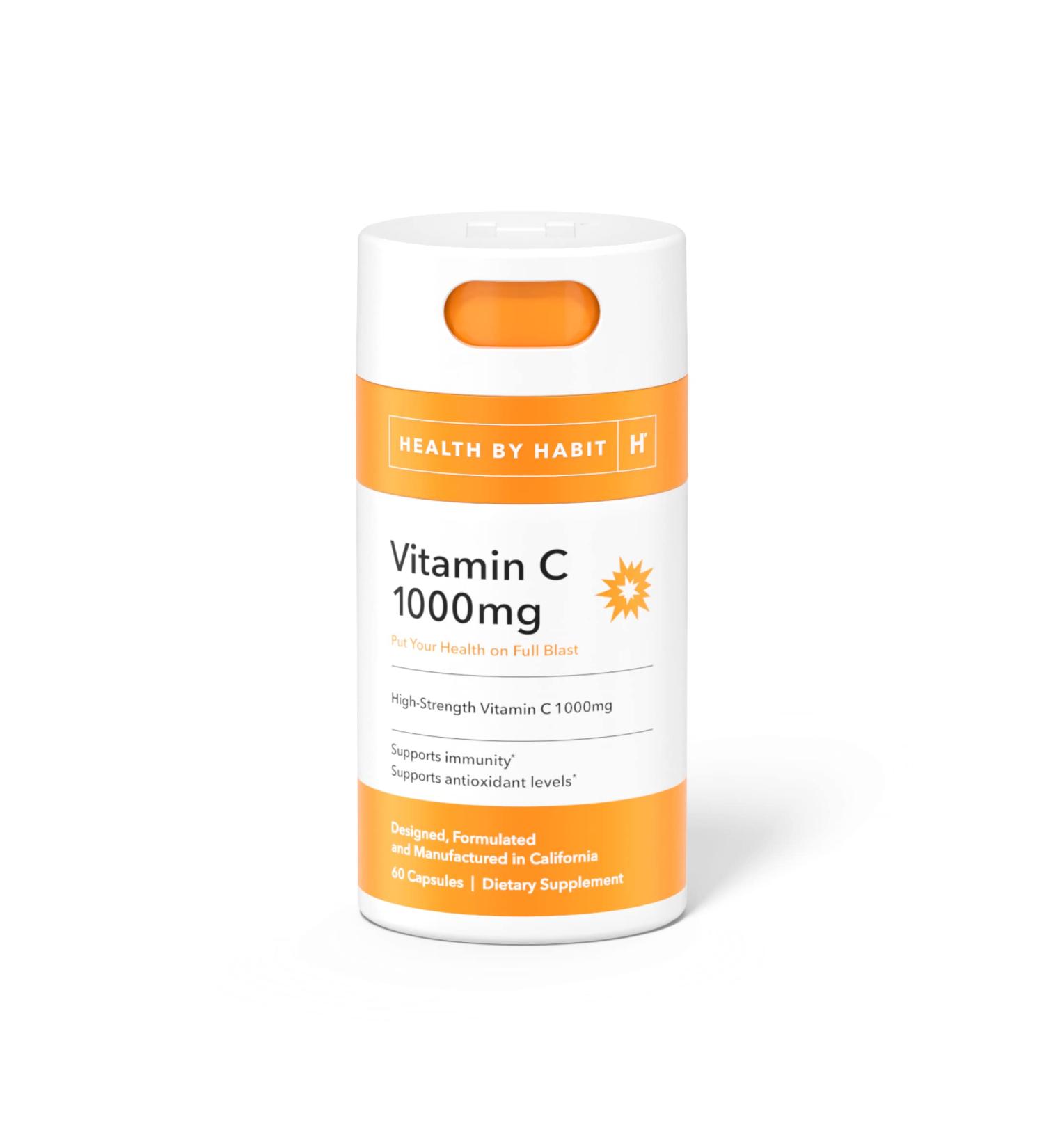Health By Habit Vitamin C 1000mg Supplement - Antioxidant & Immune Support (60 Capsules) - Buy Online on GoSupps.com