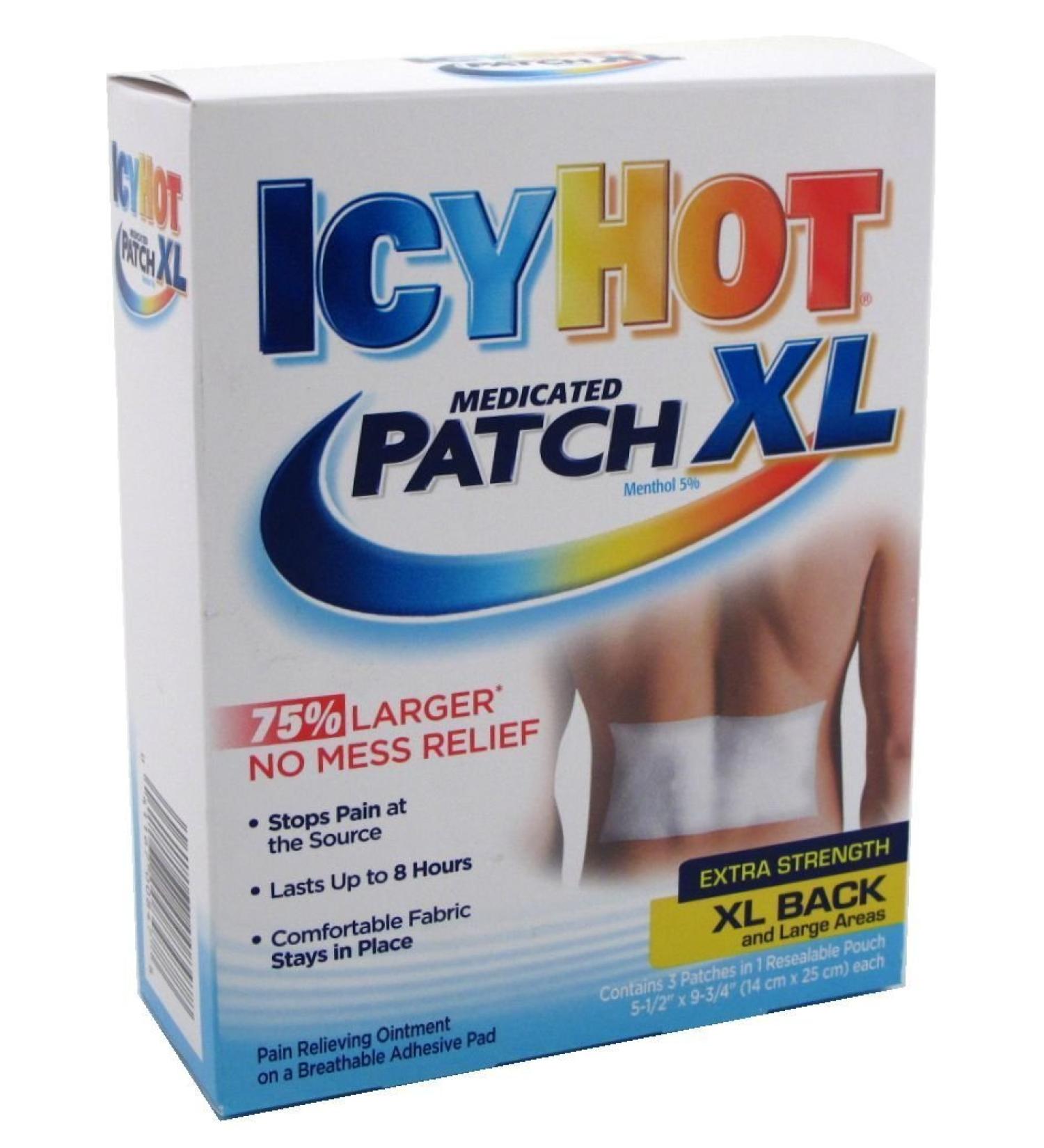 Icy Hot Patch Extra Strength XL Back & Large Areas 6 Count - Fast Pain Relief - Buy Online on GoSupps.com