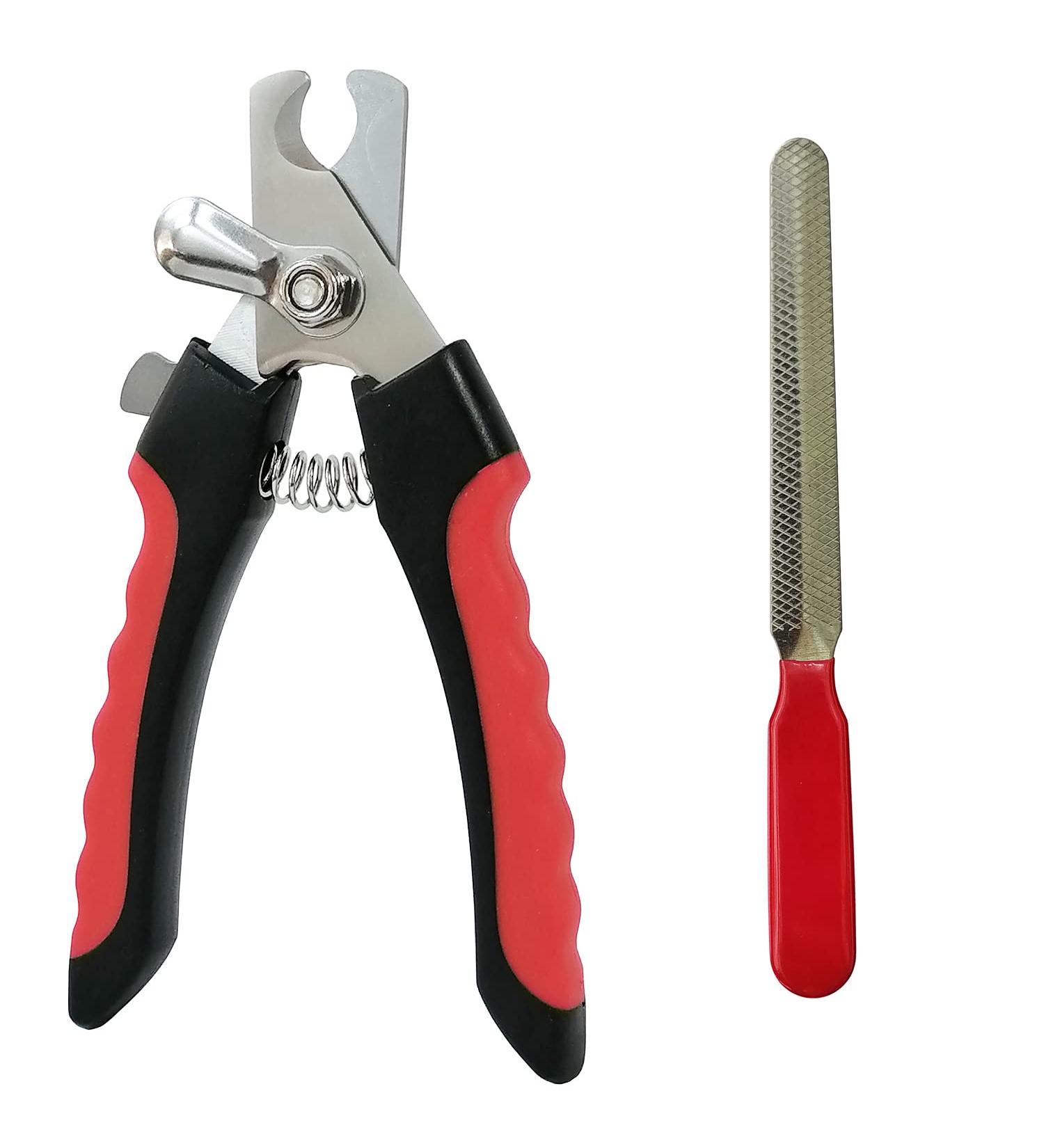 Professional Pet Nail Clipper with Nail File Dog Cat nail Clippers with Safety Guard to Avoid Over-Cutting for All Kinds of Pets Made of Professional Stainless Steel Safe and Easy to Use (L Red) L Red - Buy Online on GoSupps.com