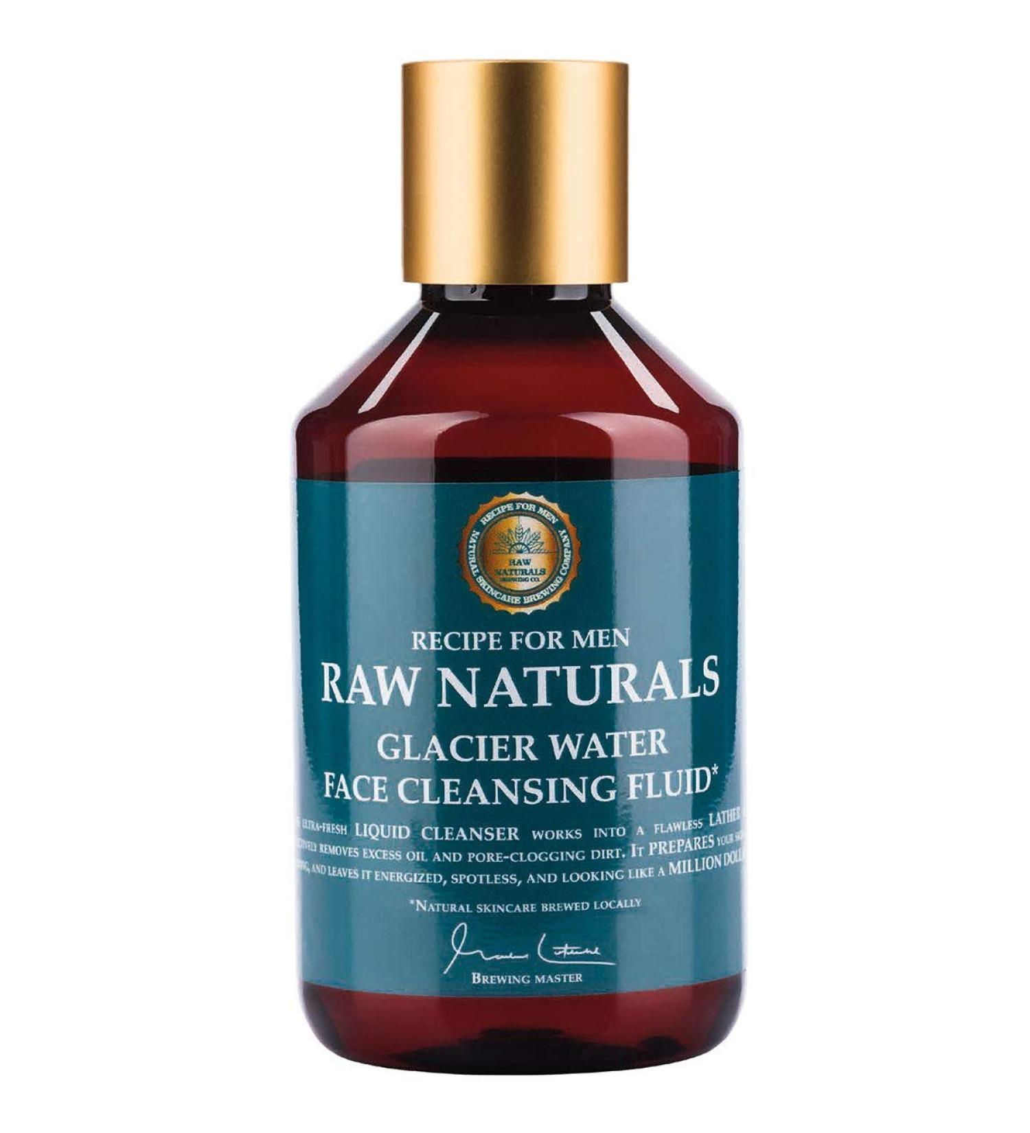 Raw Naturals GLACIER WATER Face Cleansing Fluid | Natural men s face wash | Cleanses deeply naturally & carefully | Natural product from your local Swedish Skincare Microbrewery | 250ml - Buy Online on GoSupps.com