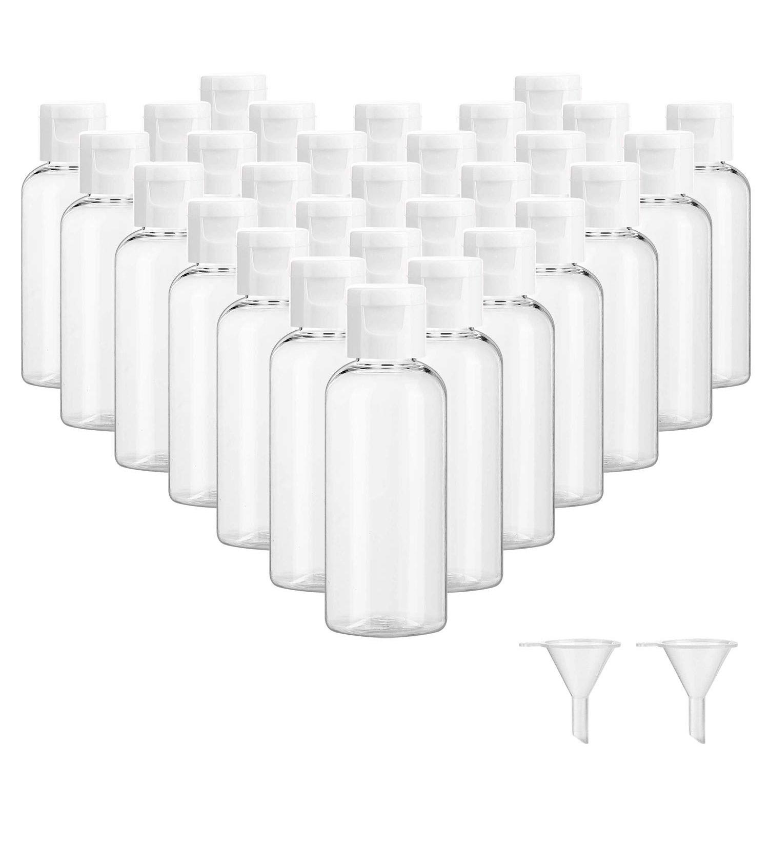 30 Pcs 2 oz Clear Plastic Empty Bottles - Travel Size Bottles with Flip Cap for Liquids & Toiletries - Buy Online on GoSupps.com