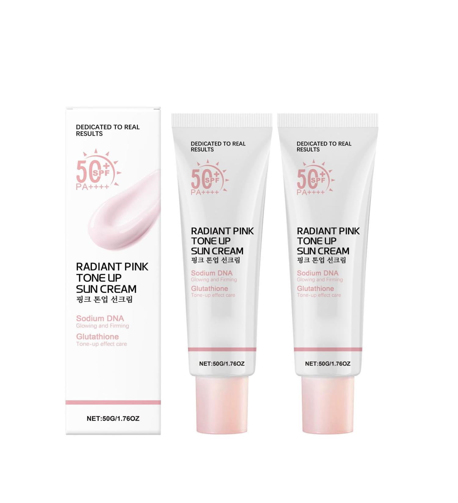  Generisch Pink Tone Up Sunscreen 50g SPF/SPF 50+PA++++ pink tone-up sun protection luminous and brightening sun protection - Buy Online on GoSupps.com