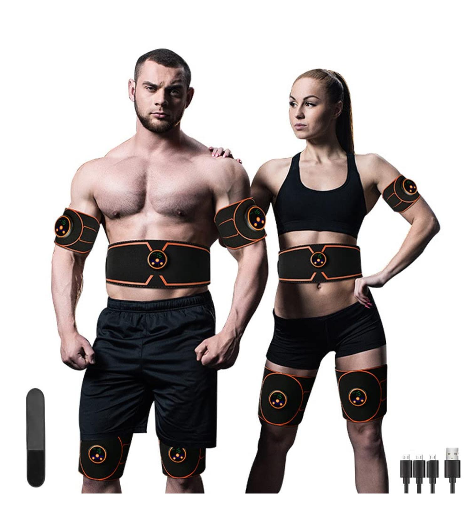 Zhailyn EMS Abdominal Muscle Stimulator - Portable Home Fitness Trainer | 8 Modes 19 Gears USB Rechargeable - Buy Online on GoSupps.com