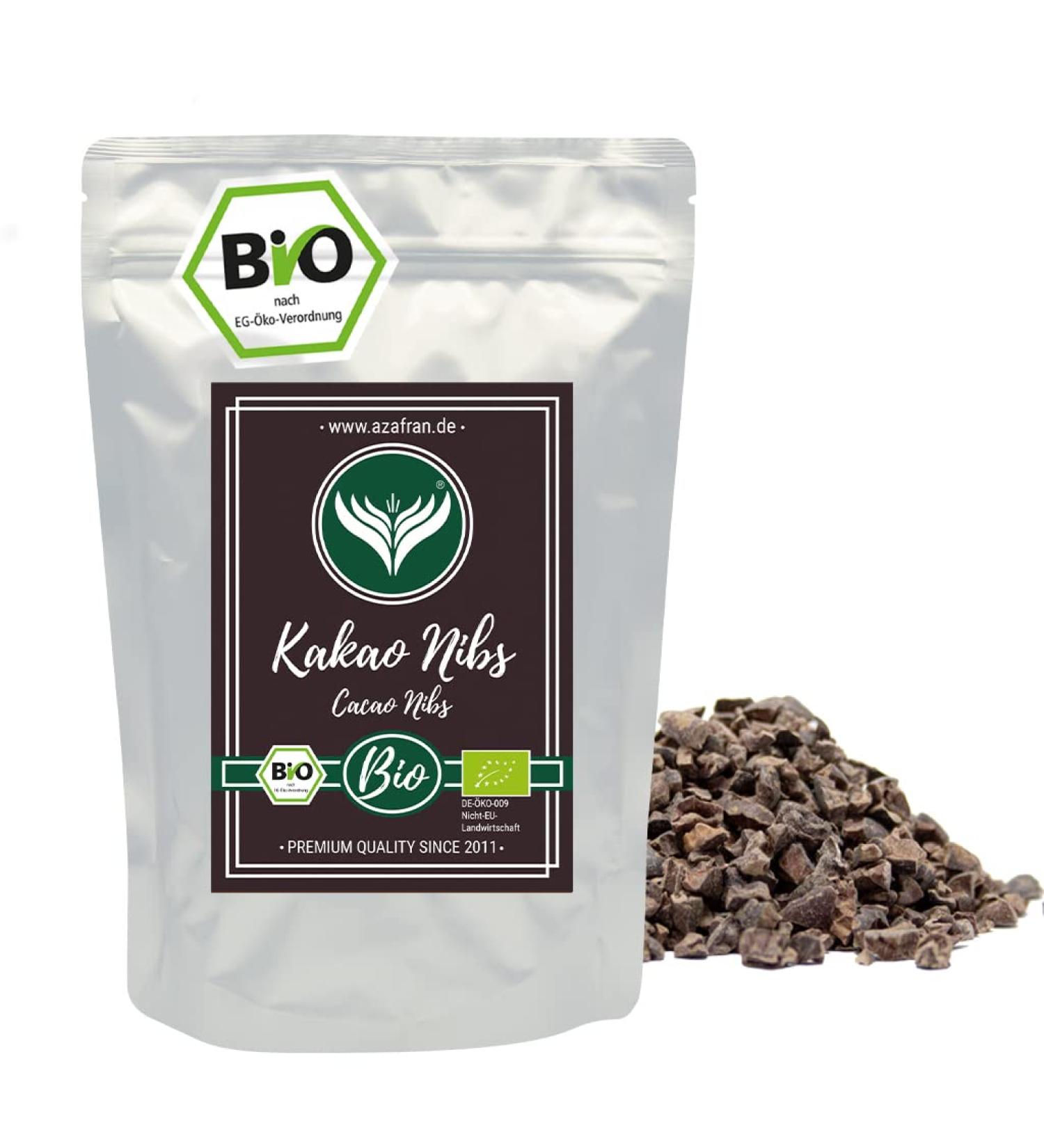 Buy Azafran ORGANIC Cacao Nibs - Raw Cocoa Nibs 500g | Premium Cocoa Pieces for Cooking & Baking | International Shipping Available - Buy Online on GoSupps.com