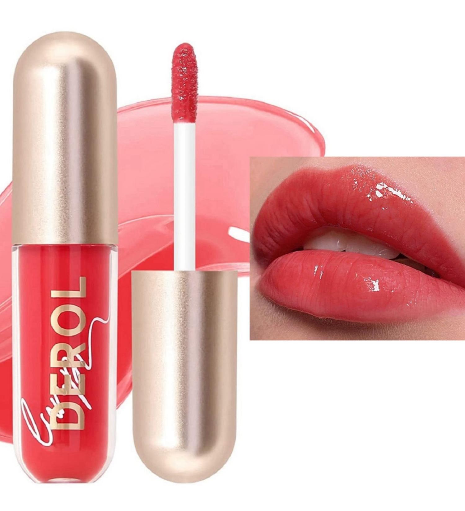 Ginger Tinted Lip Balm Plumping Gloss Stain, Long-Lasting Waterproof Lipstick for Sexy Plump Lips - Clear Gloss with Liquid Blush (#05) - Buy Online on GoSupps.com