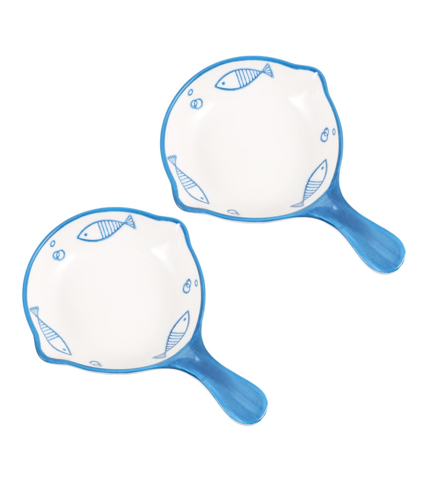 Zerodeko 2pcs Seasoning Dish Dip Dishes Japanese Style Dinnerware Kids Cutlery Sauce Dishes for Sushi Snack Dishes Plates Snacks Dipping Sauce Dish Soy Sauce Cute Ceramics Child 13.8X10X2.5CM As Shown - Buy Online on GoSupps.com