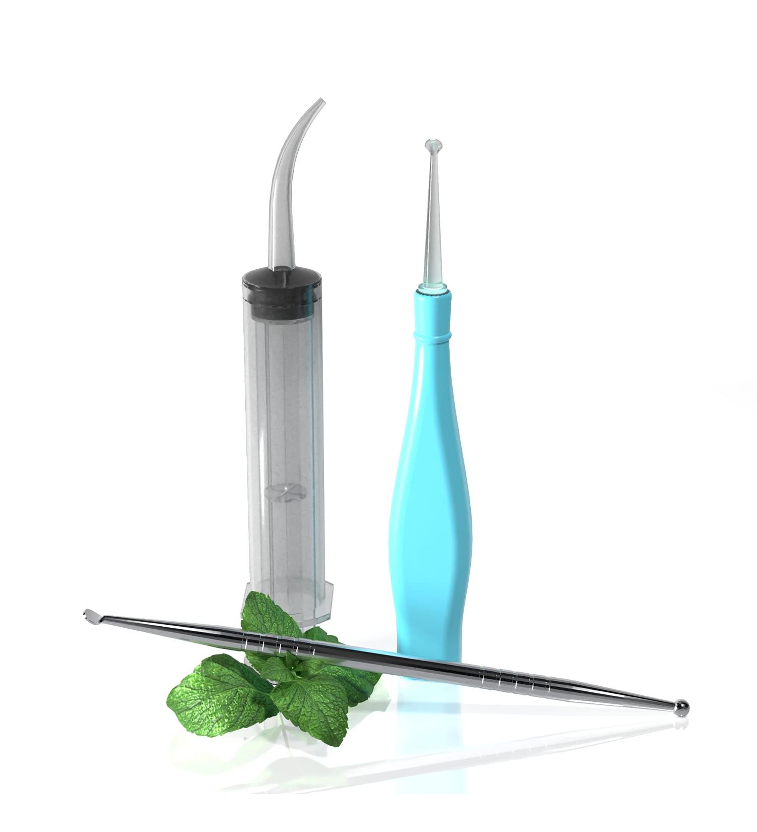 Tonsil Stone Remover Kit with LED Light - Hygienic Stainless Steel Tool with Scoop, Irrigation Syringe - Bad Breath Solution by TruTru - Buy Online on GoSupps.com