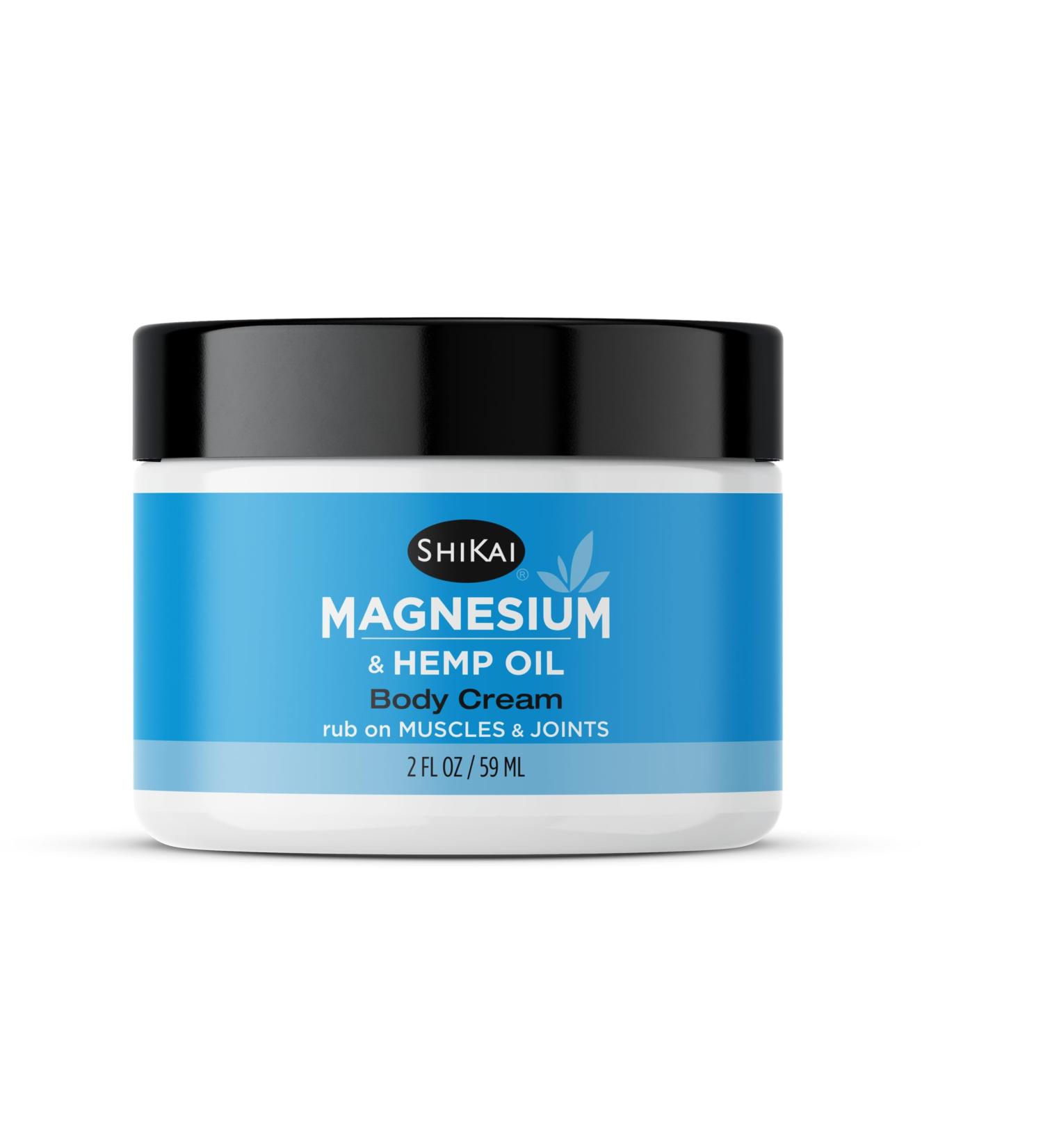 ShiKai Magnesium & Hemp Oil Body Cream - Stress Relief Lotion for Muscle Ease - Fragrance-Free 2 fl oz - International Shipping Available - Buy Online on GoSupps.com