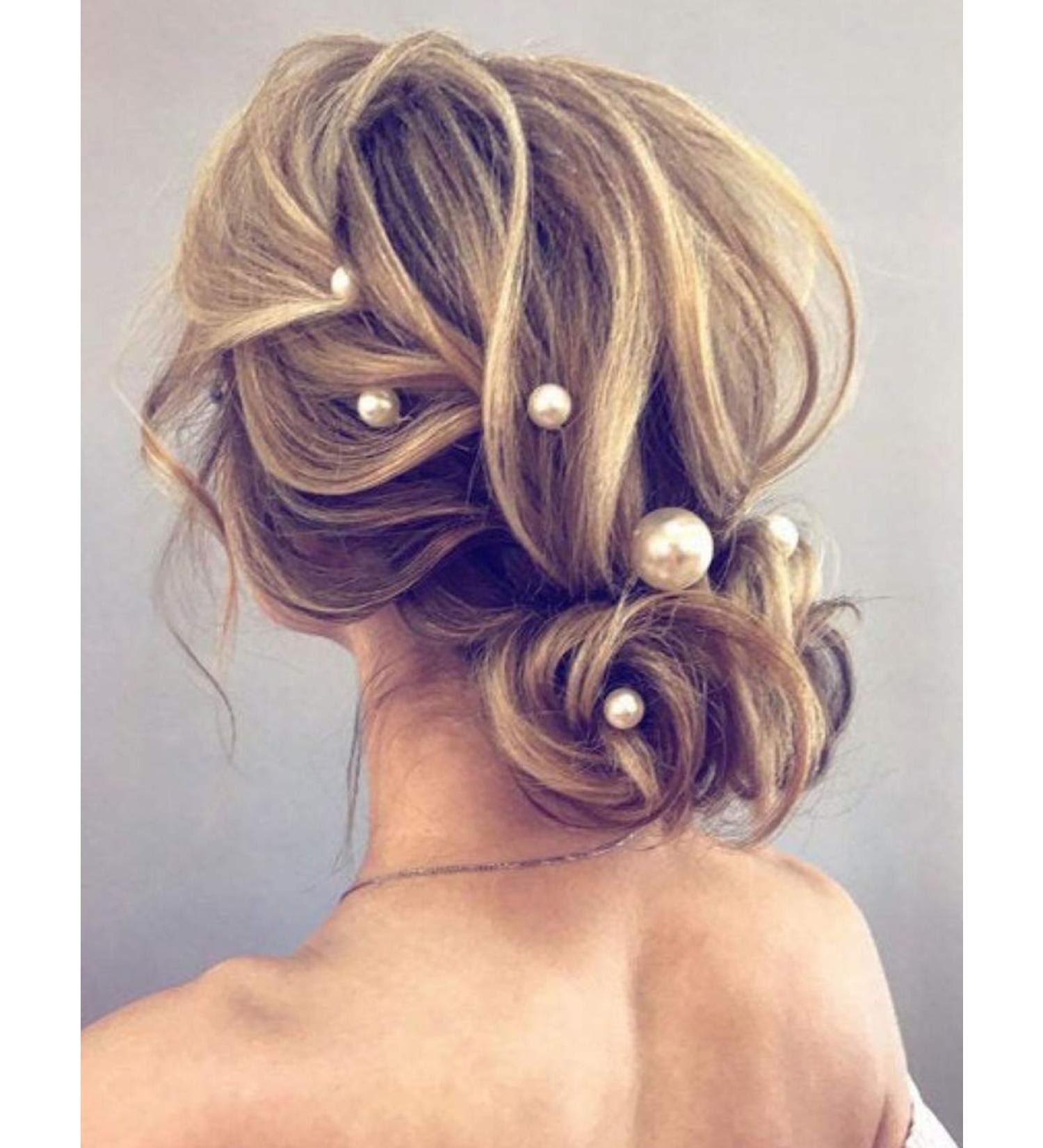 Aimimier Bridal Pearl Hair Pins - Set of 10 Large Ivory Champagne Bobby Pins for Wedding, Prom, and Festivals - Hair Accessories for Women and Girls - Buy Online on GoSupps.com