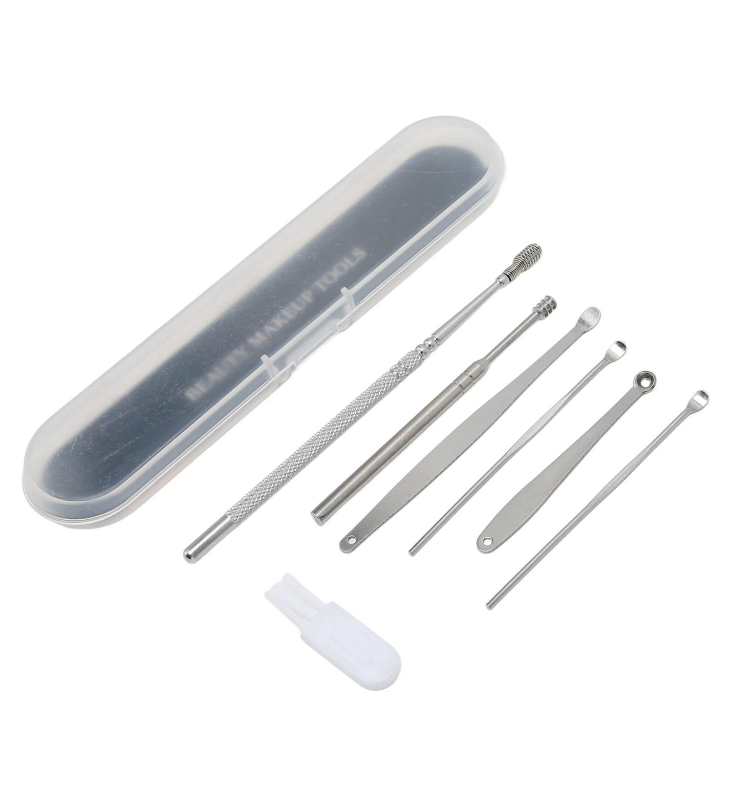 Stainless Steel Ear Cleaner Set - Spiral Earpick Wax Remover & Travel Cleaning Tools for Family Care - Buy Online on GoSupps.com