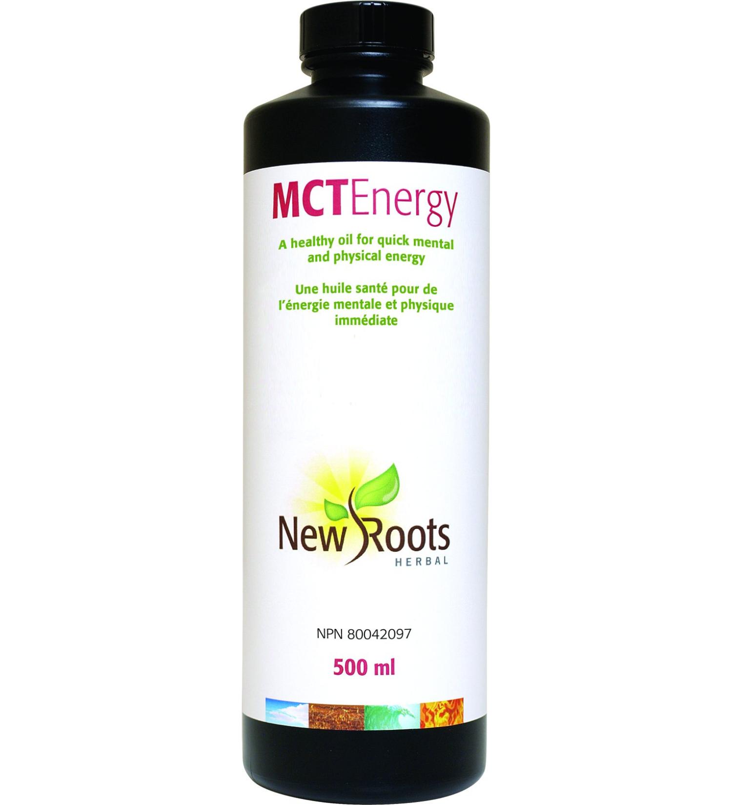 New Roots Herbal - MCT Energy - 500mL - MCT Oil Liquid - Medium-Chain Triglycerides - Coconut MCT Oil C8 C10 - MCT Oil Keto - MCT Coconut Oil - Healthy fats not stored as fat - Coconut Oil MCT 500 ml (Pack of 1)