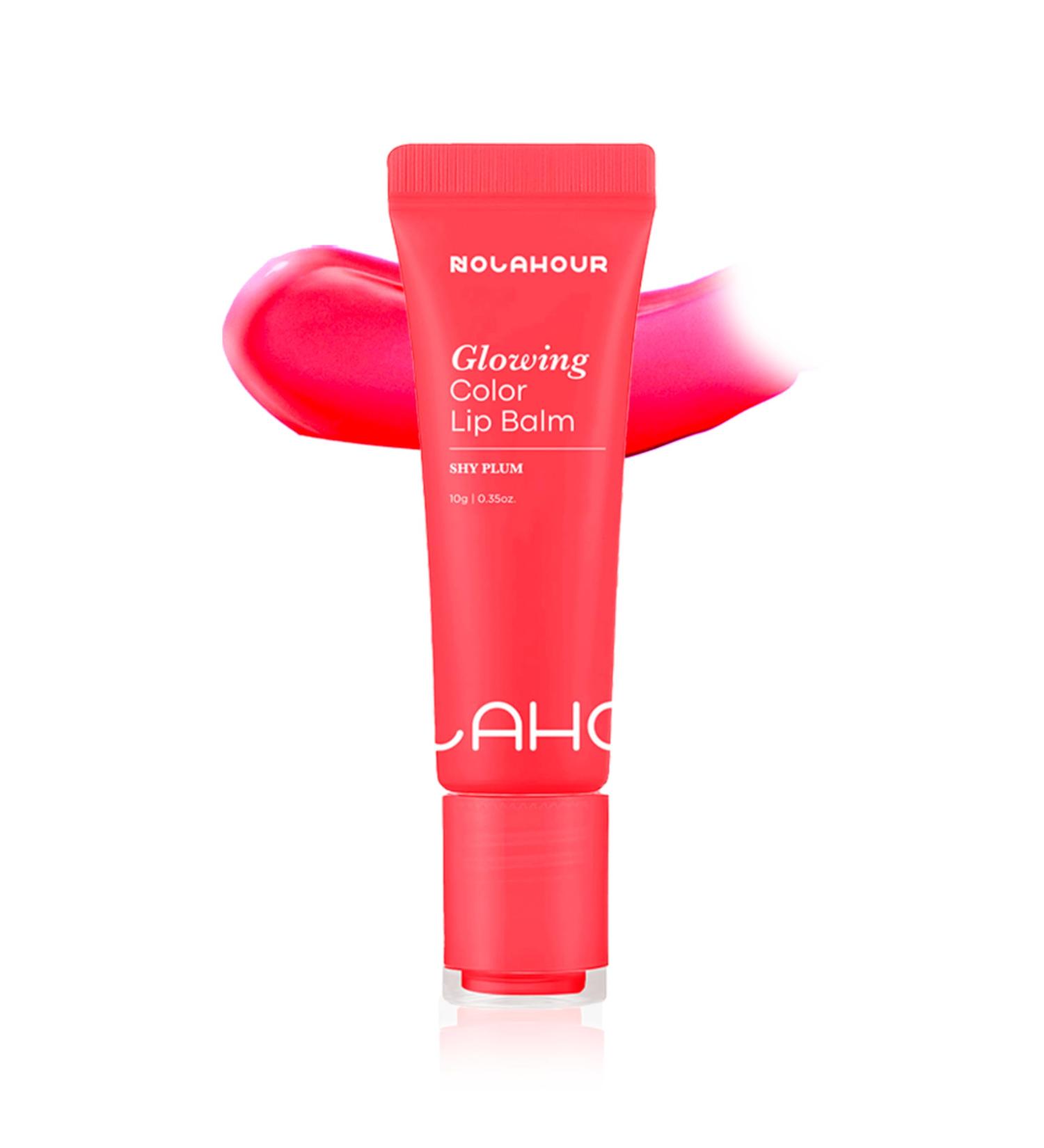 NOLAHOUR Glowing Color Lip Balm 0.35 Oz| Hydrating Lip Balm Lip Gloss for Girls | Vegan Lip Balm & Lip Plumping Gloss | Lip Glowy Balm & Lip Care for Dry Lips | Moisturizing Lip Balm Shy Plum - Buy Online on GoSupps.com