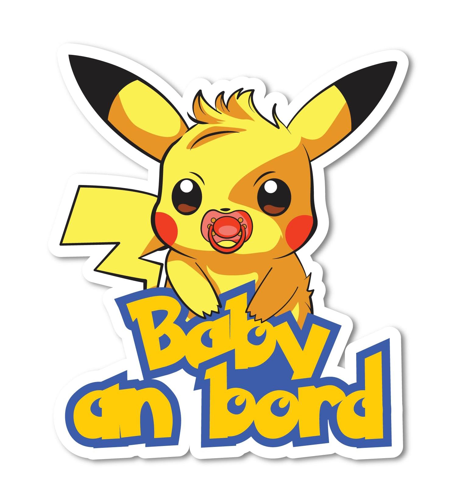 Baby On Board Sticker - Pika 13x18cm Easy Stick Vinyl Car Decal | Colorful Baby Safety Sign for Cars - Buy Online on GoSupps.com