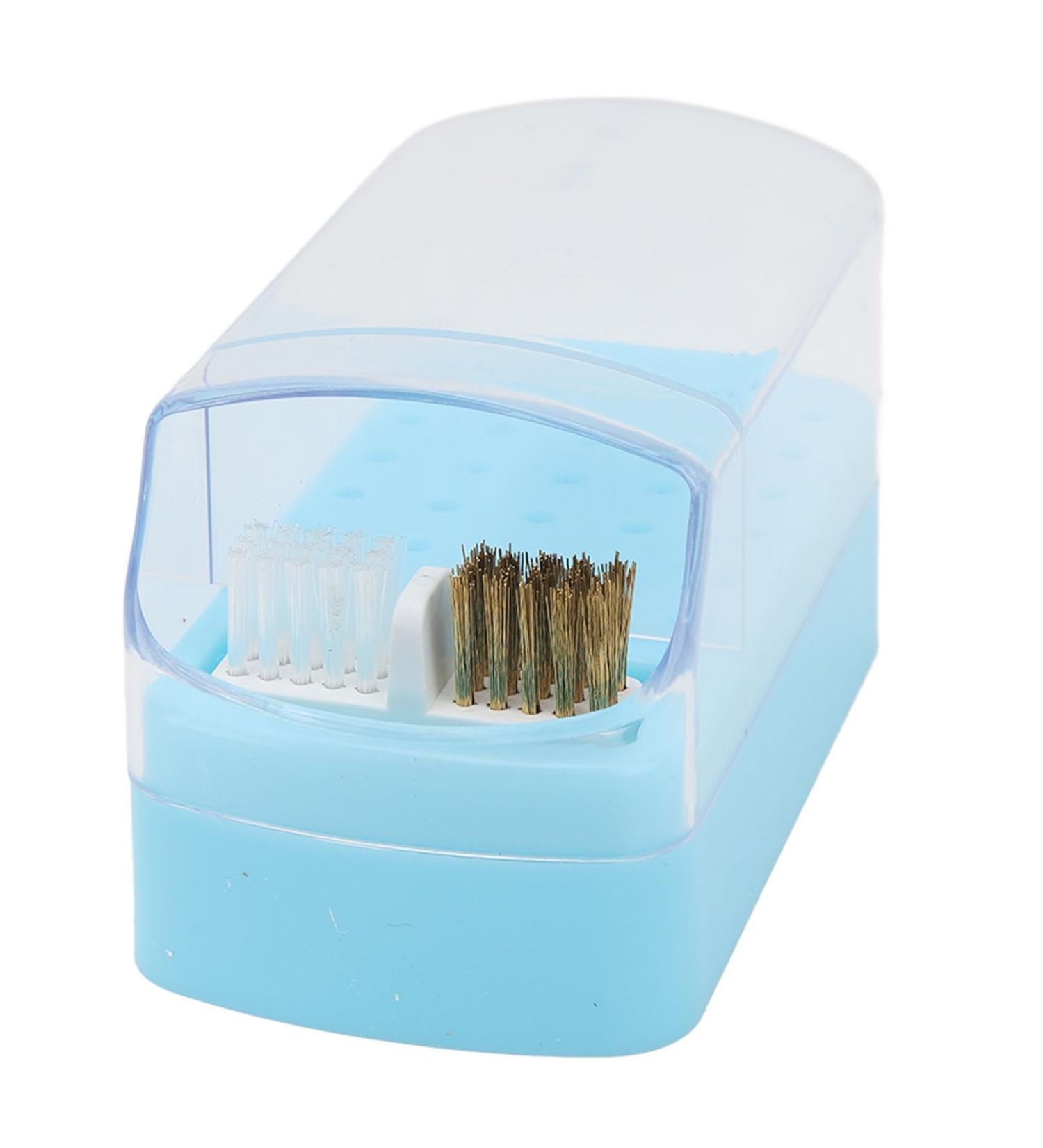 Nail Drill Bit Cleaning Brush Holder Portable 30 Hole Nail Drill Bit Holder Dustproof Space Saving for Nail Salon (Blue) - Buy Online on GoSupps.com