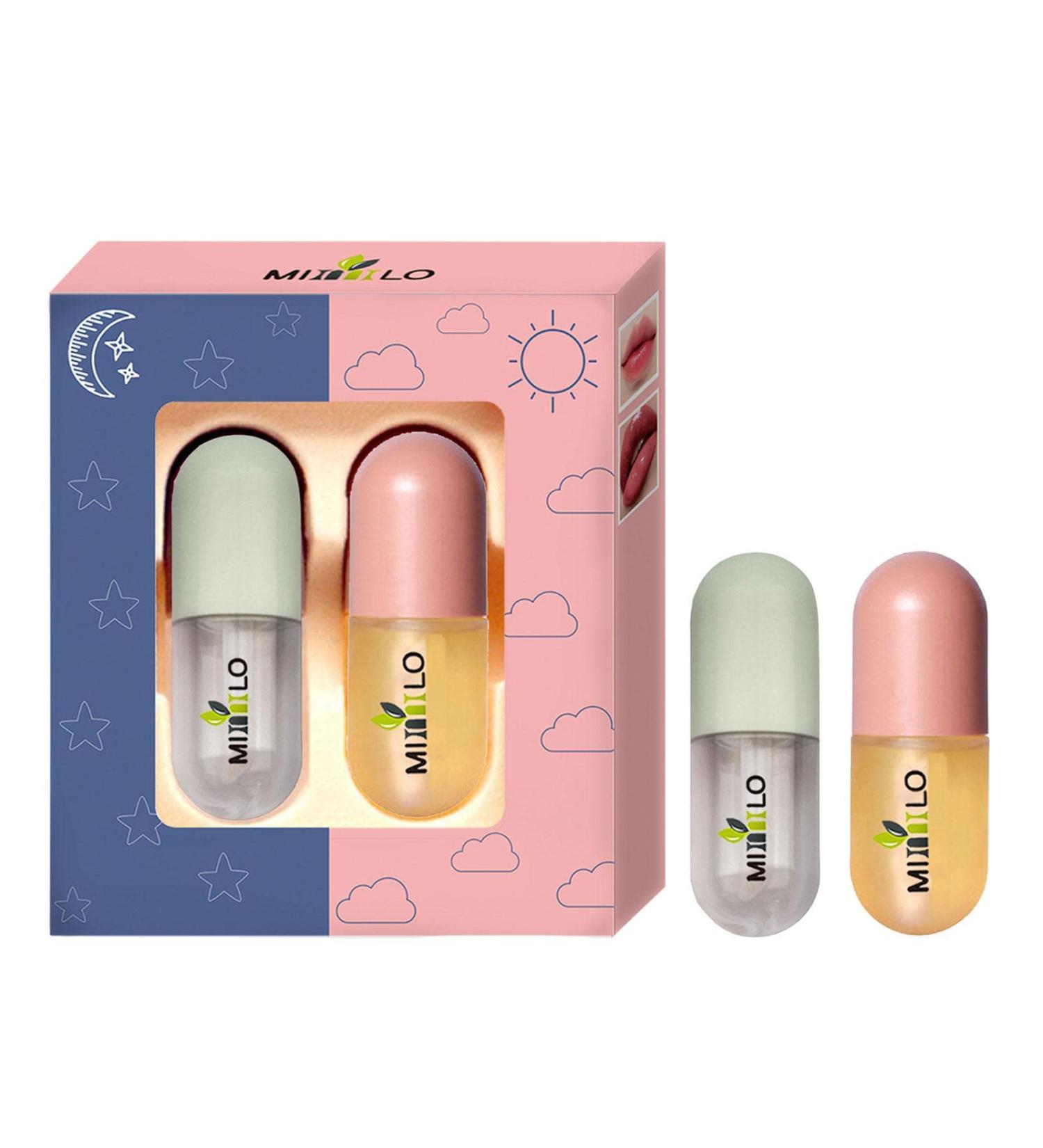 Hudhow's Lip Filler Set | 2-Part Lip Plump & Care - Clumsy Lip Gloss & Natural Oil Serum for Long-lasting Hydration - Buy Online on GoSupps.com