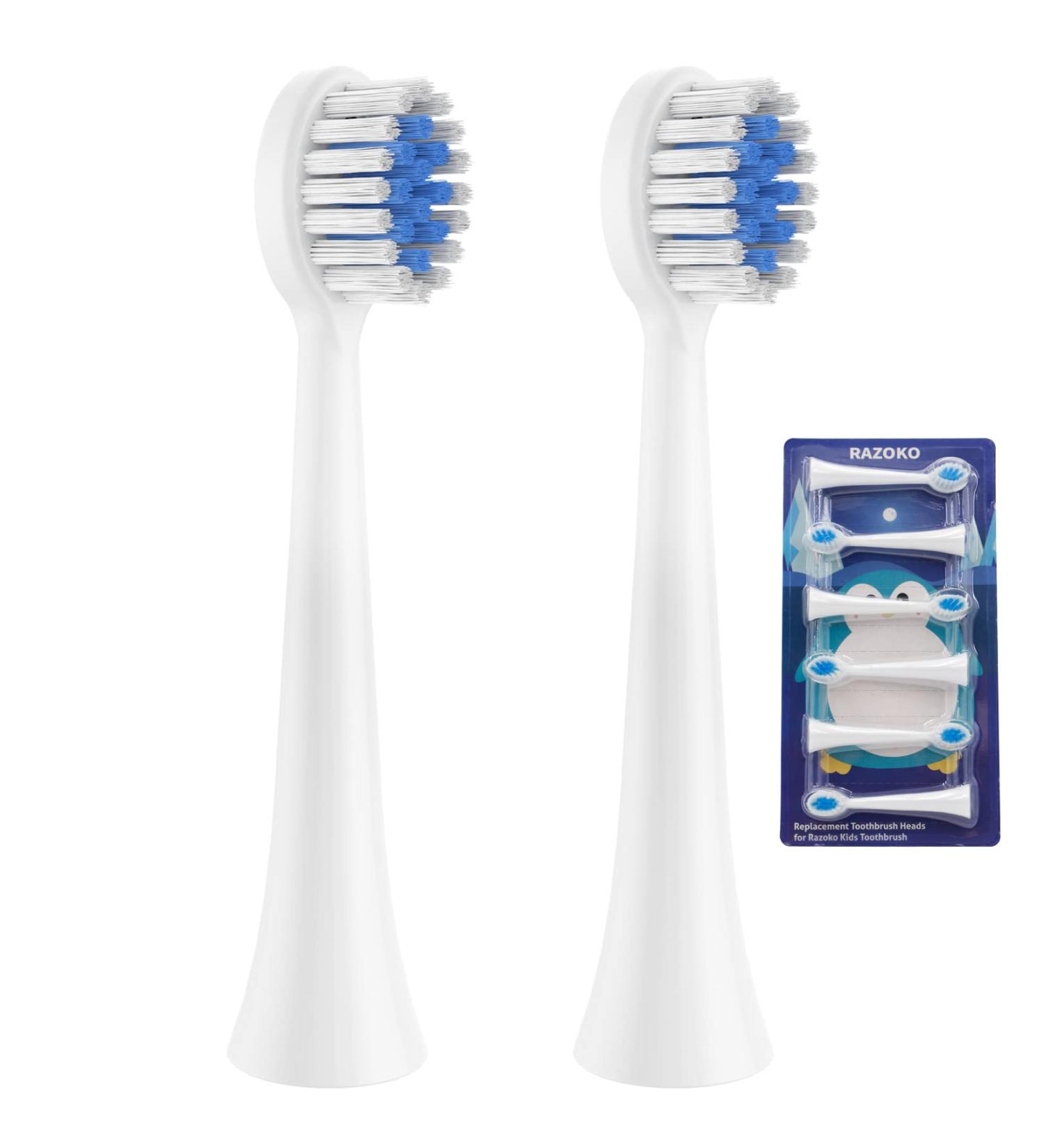 Replacement Toothbrush Heads for RAZOKO Kids - 6 Pack | Soft Bristles & Durable Design for Healthy Smiles - Buy Online on GoSupps.com